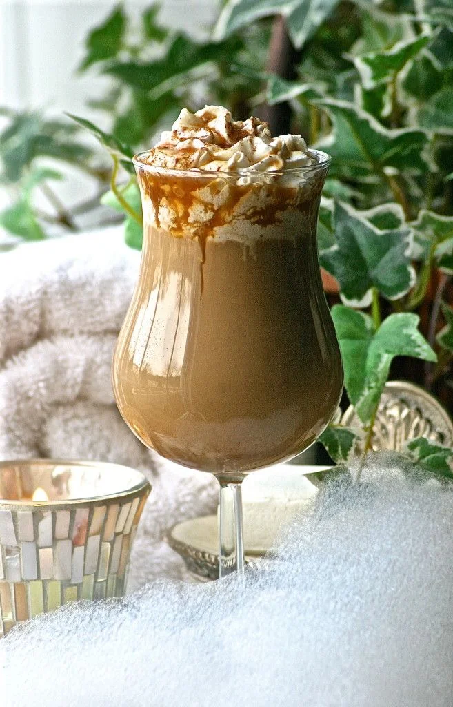 The Slipper Tub Caramel Coffee Cocktail sounds sweet and decadent! Perfect with a nice bubble bath!