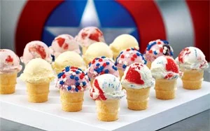 These mini cones from Baskin Robbins are totally adorable and customizable. July 4th is usually pretty warm and what could be better than cooling off with some yummy ice cream!