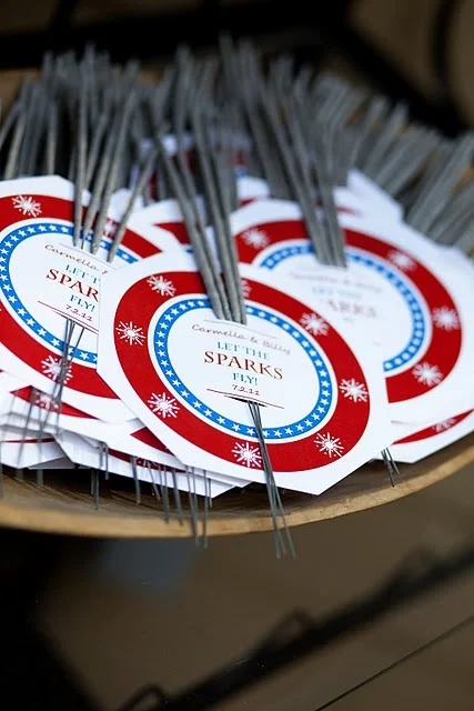 Sparklers (if legal in your area) are a fun and festive way to end your wedding day! We love the cute saying and the organizing. 