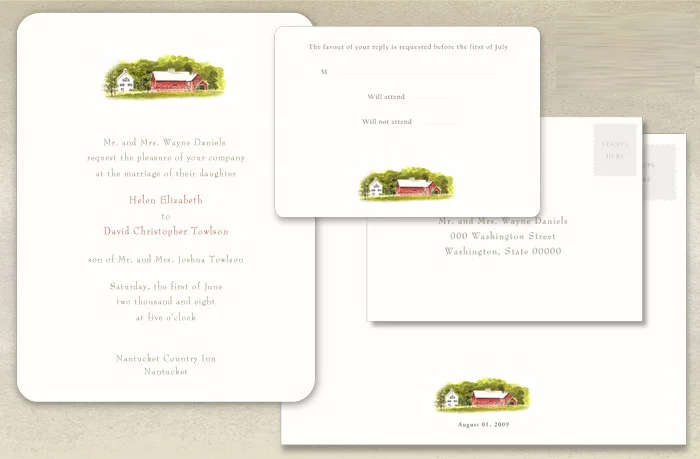 We love custom and this amazing invitation from Felix Doolittle is no exeption. We love the New England barn detail and think this would be the perfect invitation for a Rustic barn wedding!