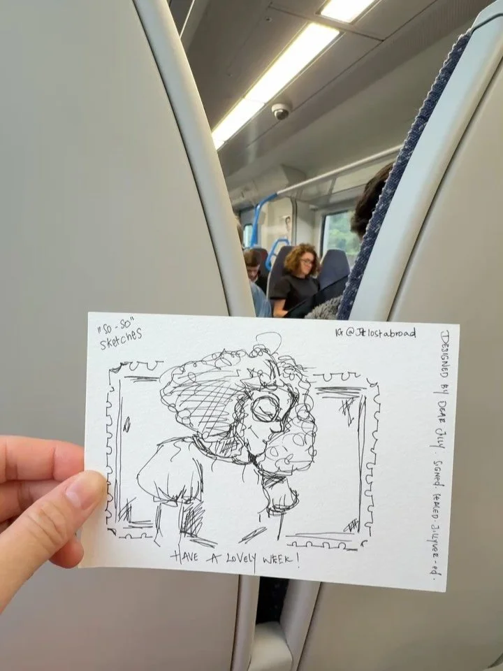 Another quick &ldquo;So-So&rdquo; Sketch on the train. I&rsquo;m glad I made her evening a little better&hellip; designed by DearJilly. It&rsquo;s Signed. Sealed. Jilly-ver-ed! #dearjilly #sososketch