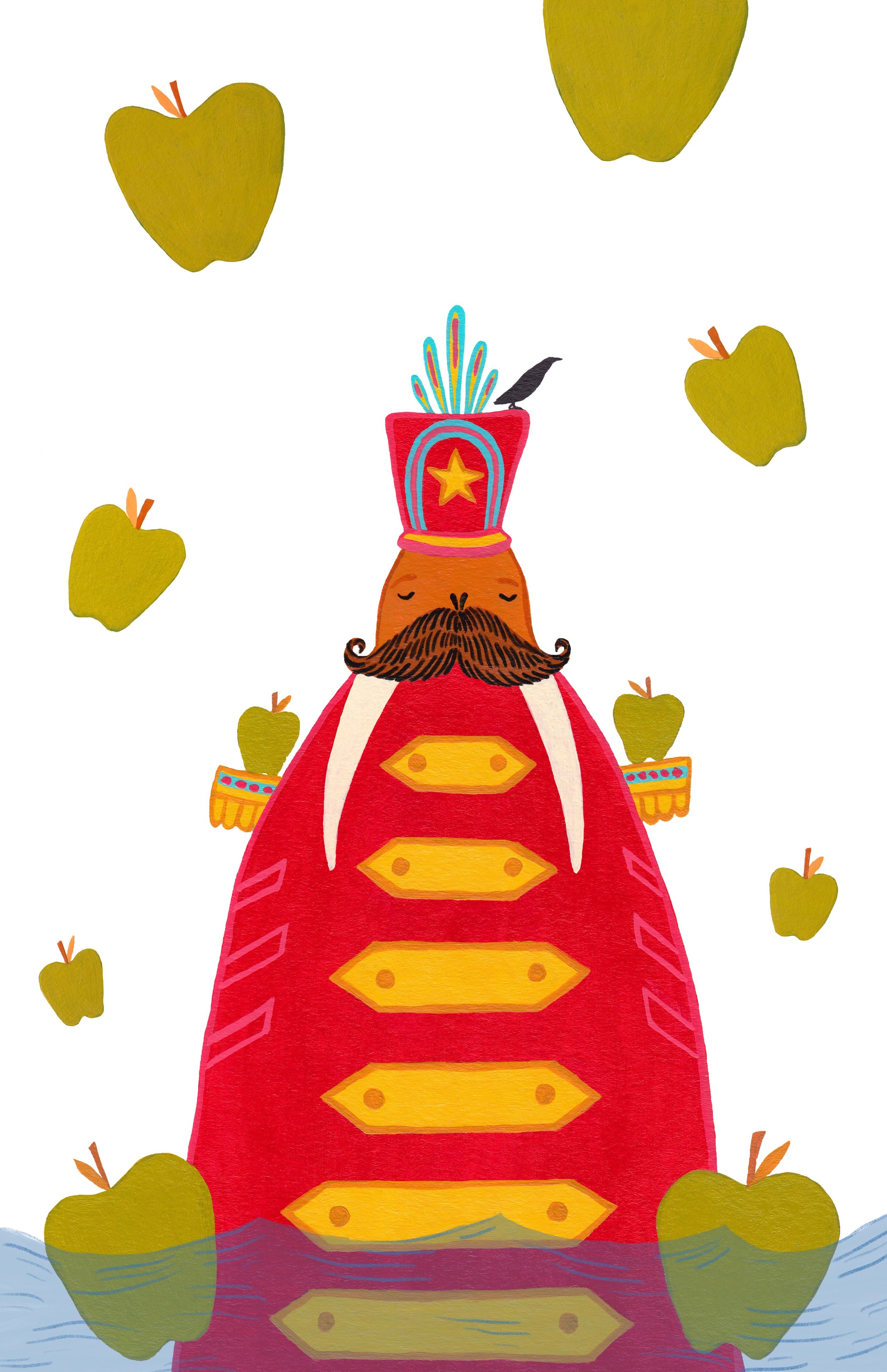 Spencer and the Walrus Poster Design -acrylic ink on paper