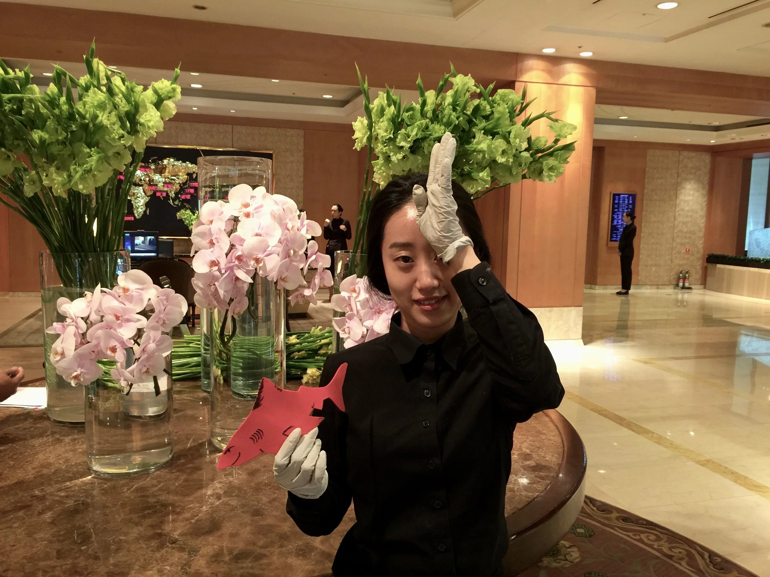 #SpenceTheShark with Florist at Lotte Hotel in Korea