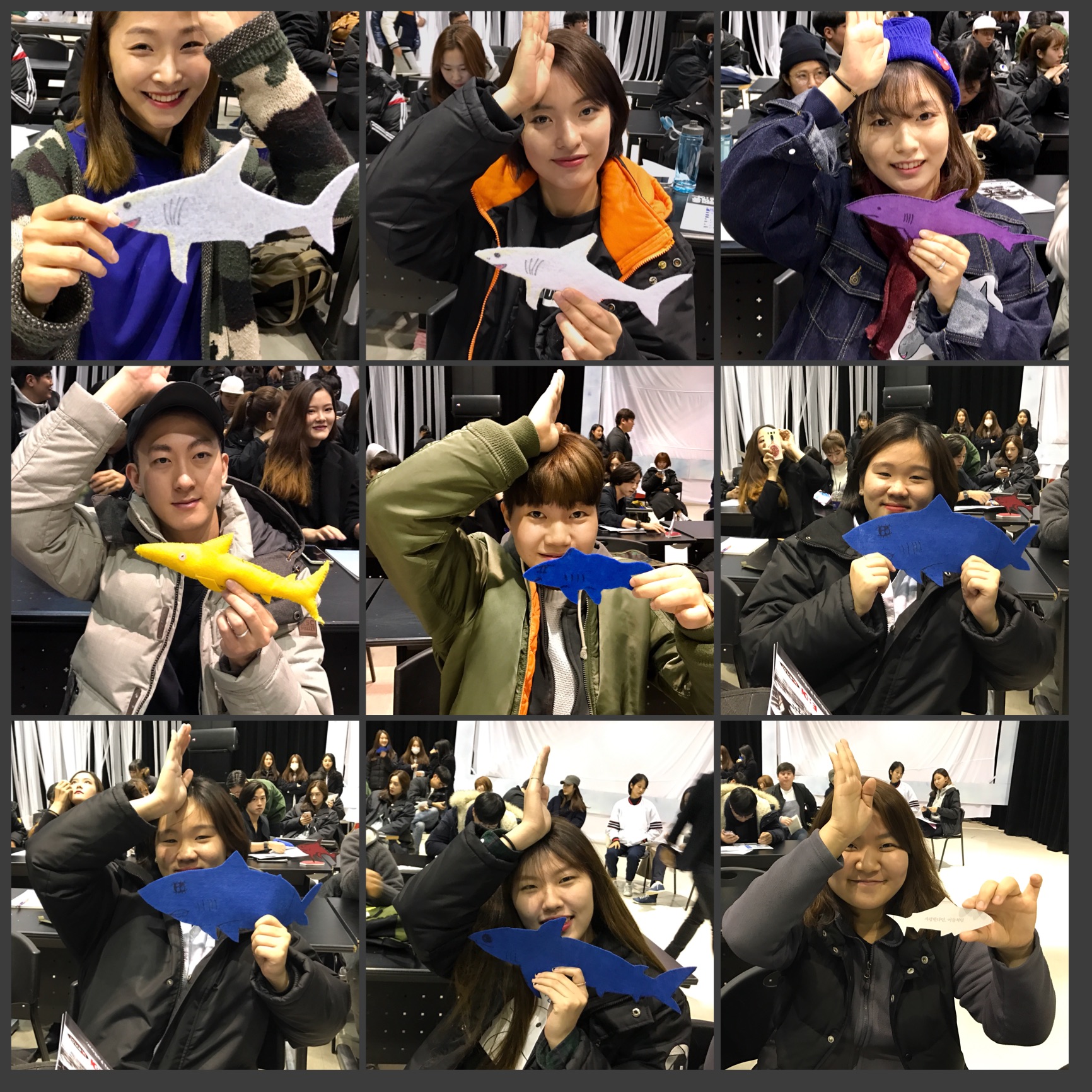 #SpenceTheShark with Seoul Institute of the Arts Students and their homemade sharks in honor of Spence
