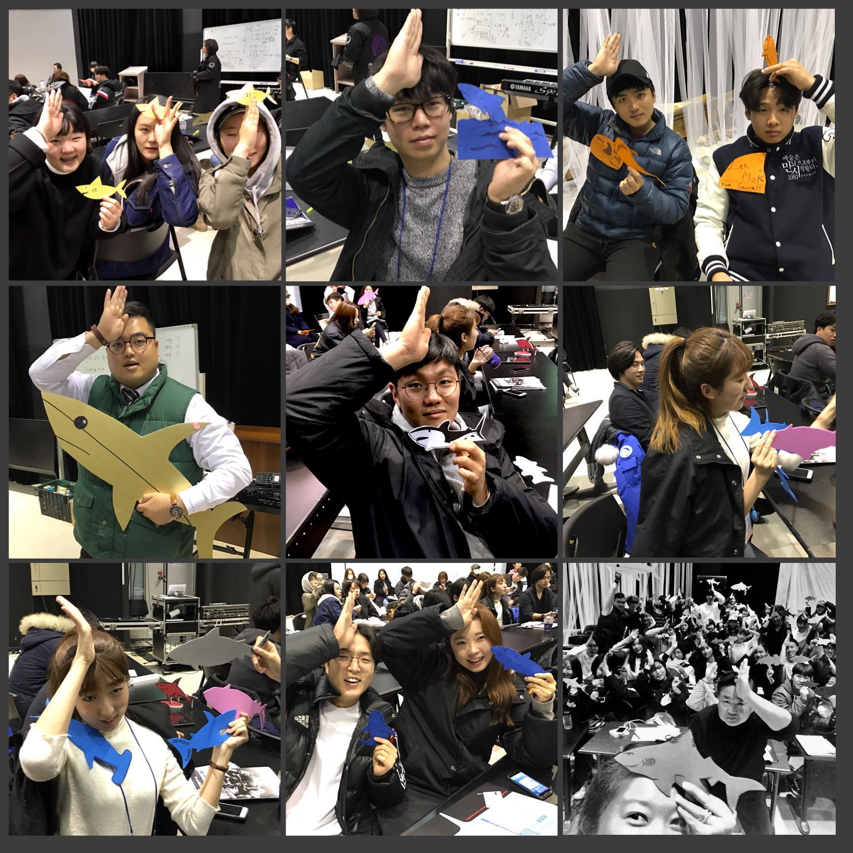 #SpenceTheShark with Seoul Institute of the Arts Students and their homemade sharks in honor of Spence