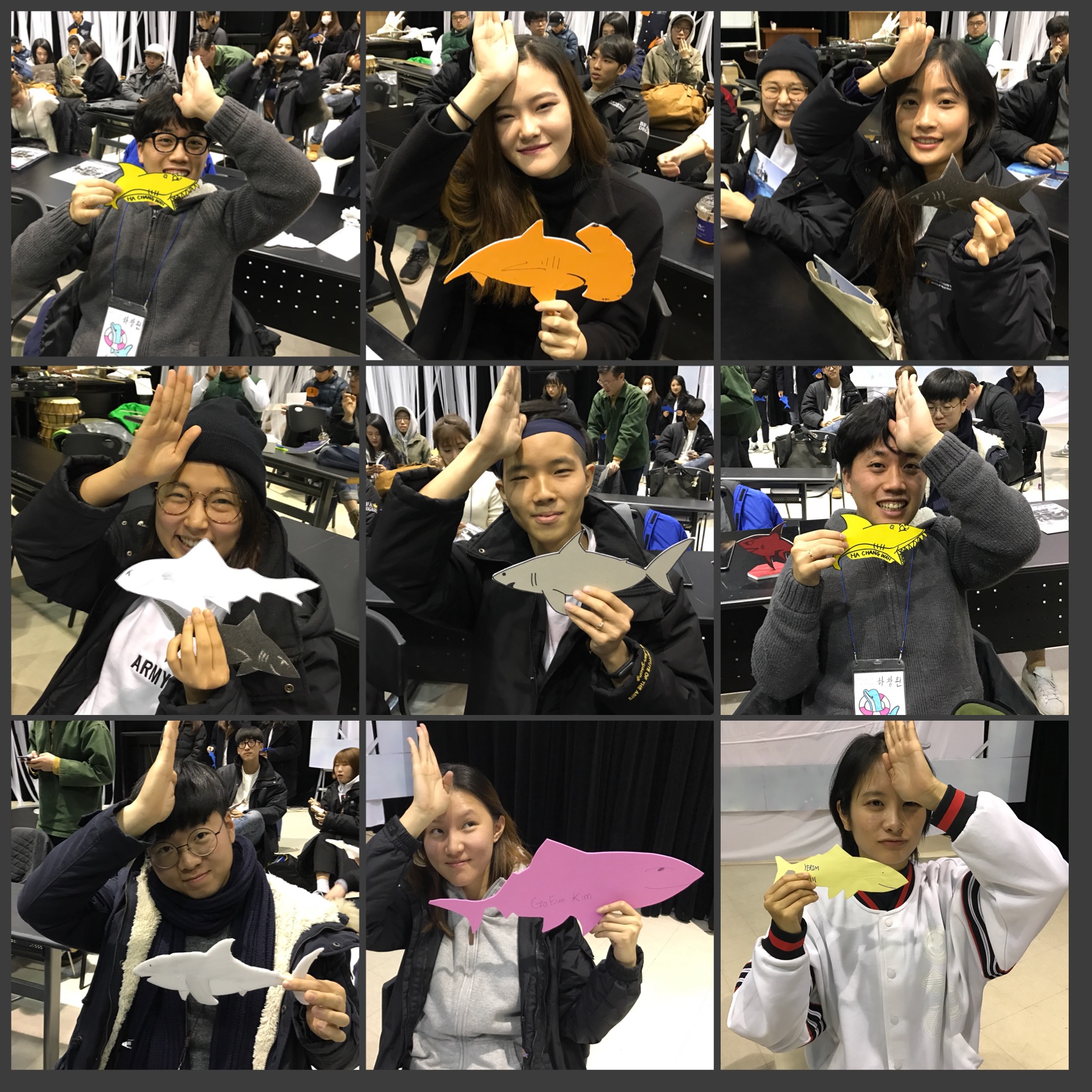 #SpenceTheShark with Seoul Institute of the Arts Students and their homemade sharks in honor of Spence