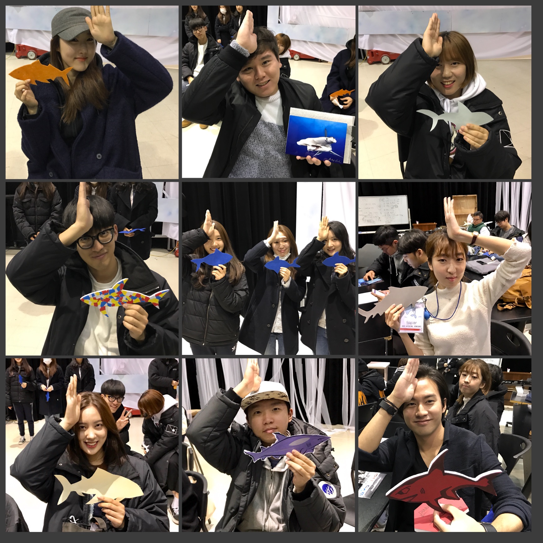 #SpenceTheShark with Seoul Institute of the Arts Students and their homemade sharks in honor of Spence