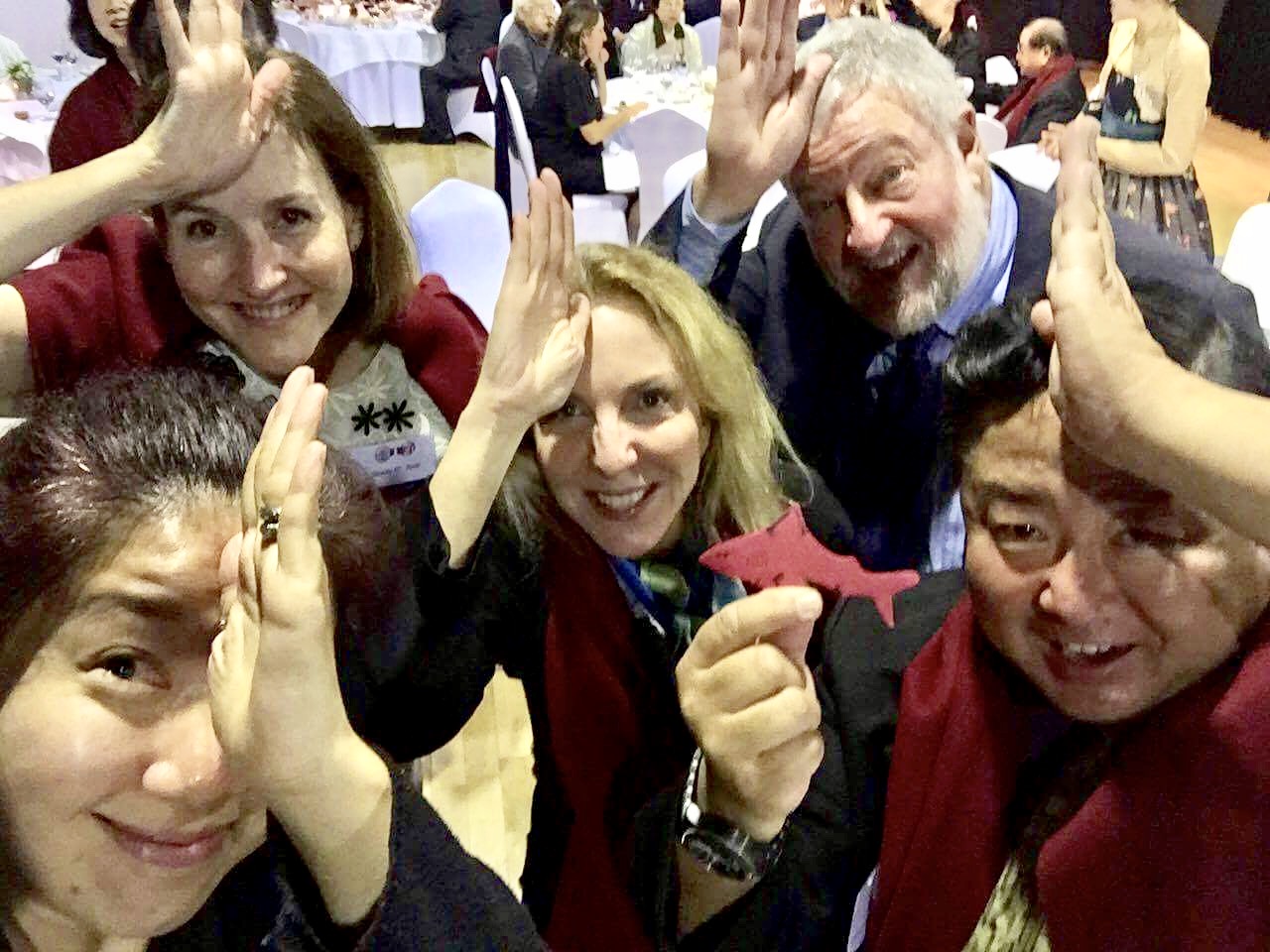 #SpenceTheShark with Wendy O'Neil, Chairperson of the Asian Culture Council; Susan Rockefeller and David Rockefeller, Jr. in Korea