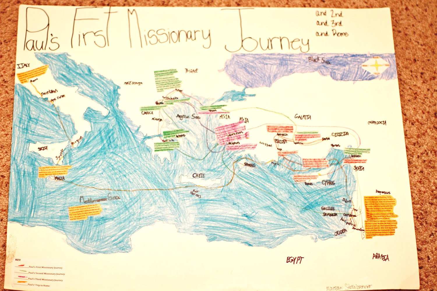 Missionary Map Project Paul S Second Missionary Journey Tiaras Tantrums