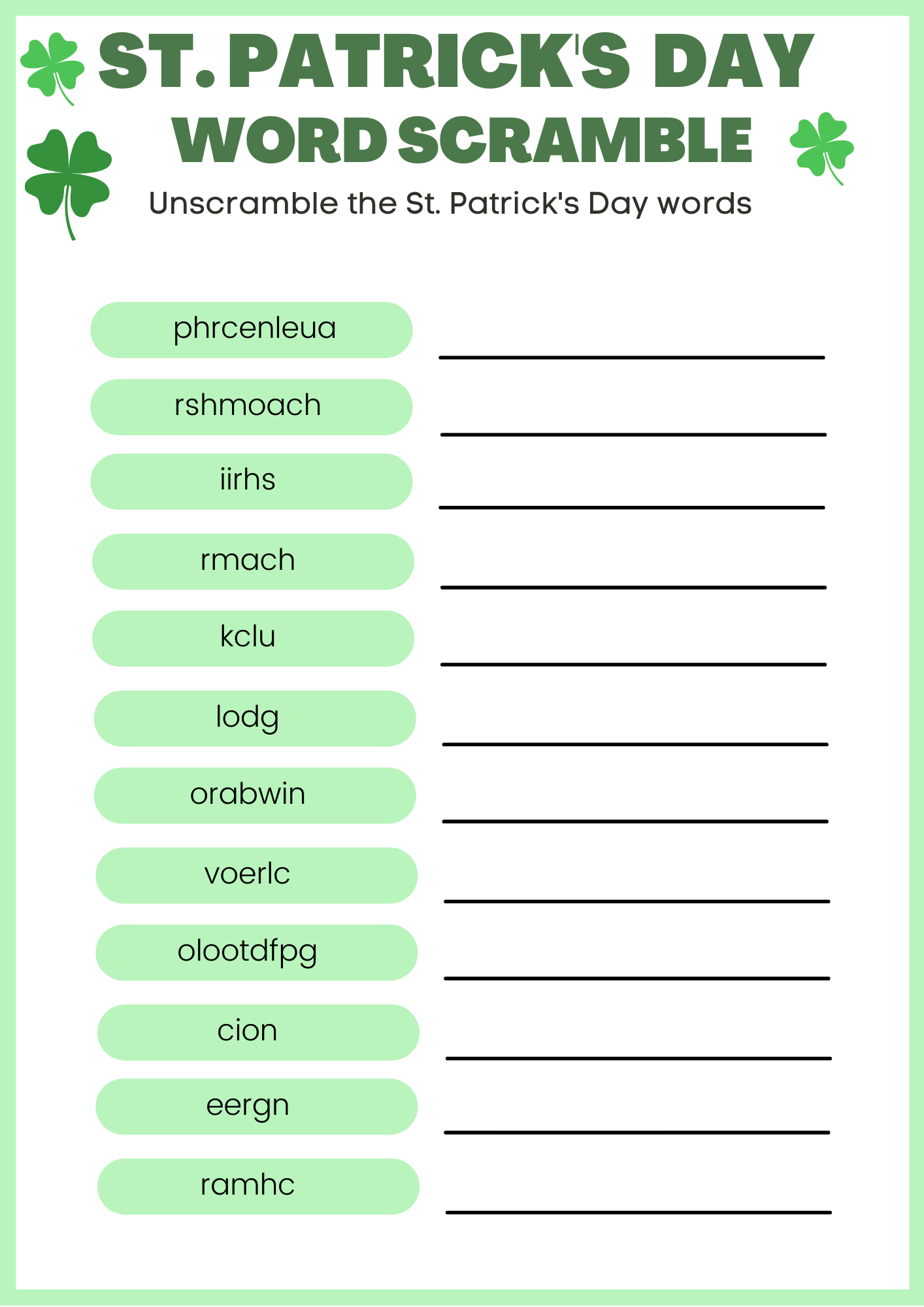 FREE PRINTABLE ST PATRICK'S DAY COLORING PAGES & ACTIVITIES — Tiaras ...