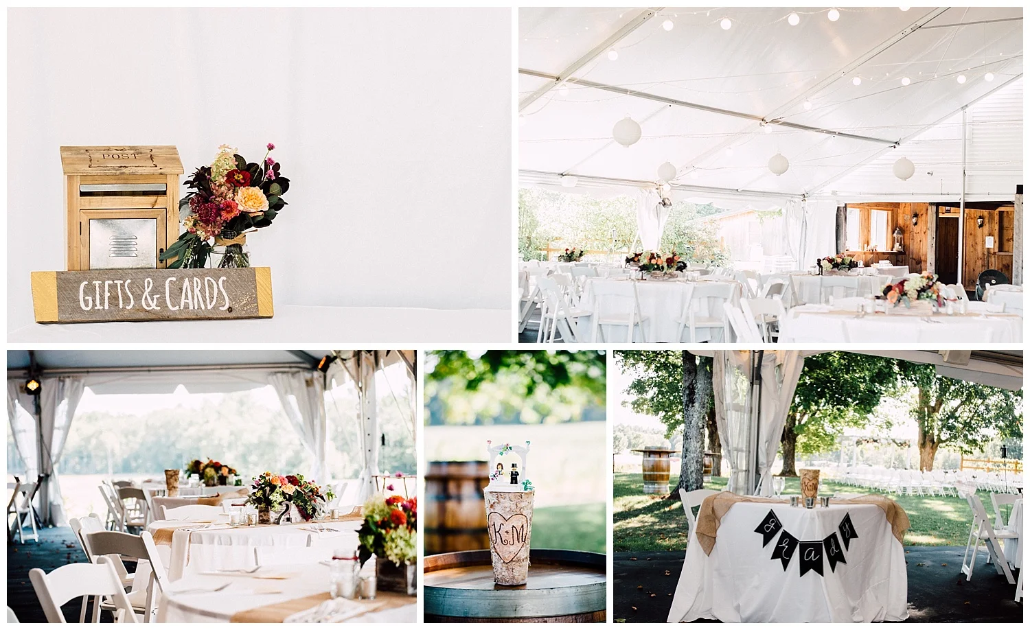 Flag Hill Vineyard Tented Wedding in Lee, NH