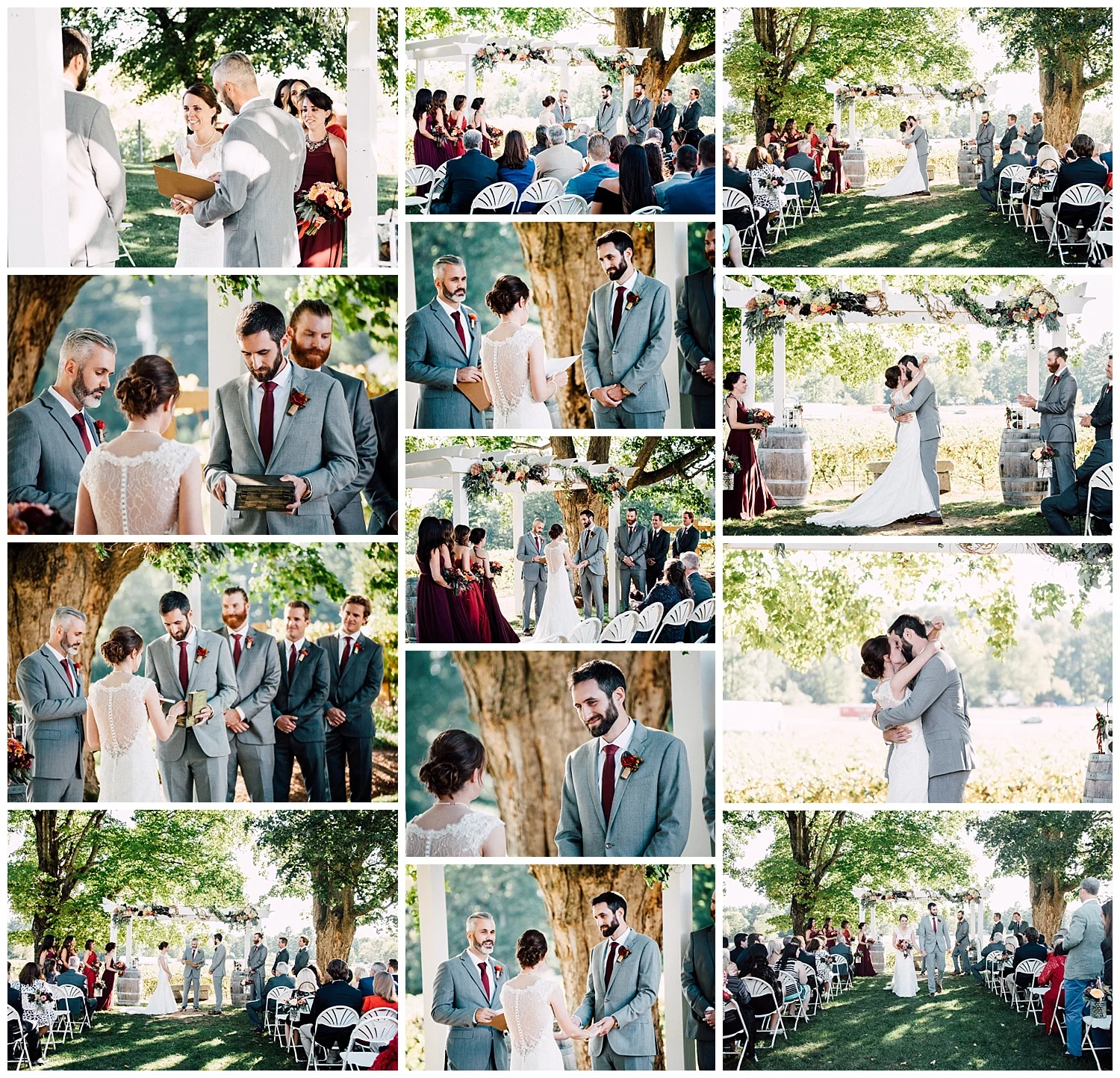Matt & Kristen’s joyfully tearful September ceremony at the top of Flag Hill’s vineyard