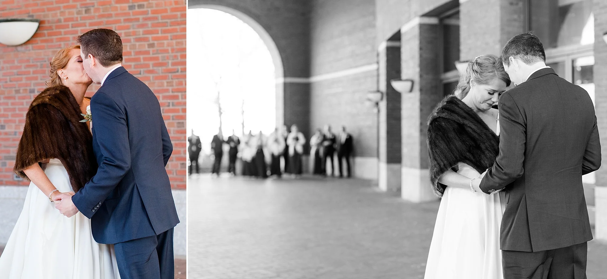Having your wedding party stand back allows you to share an intimate moment just for the two of you while they can still admire from afar.