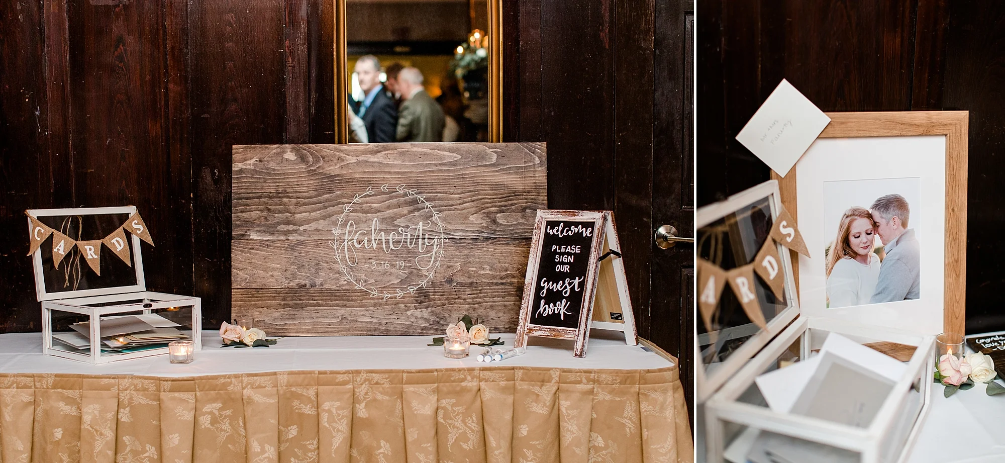 The hand lettering scattered throughout the wedding decor was our favorite personalized touch. ps. We couldn’t help but sneak a special gift to our couple before we left for the night.