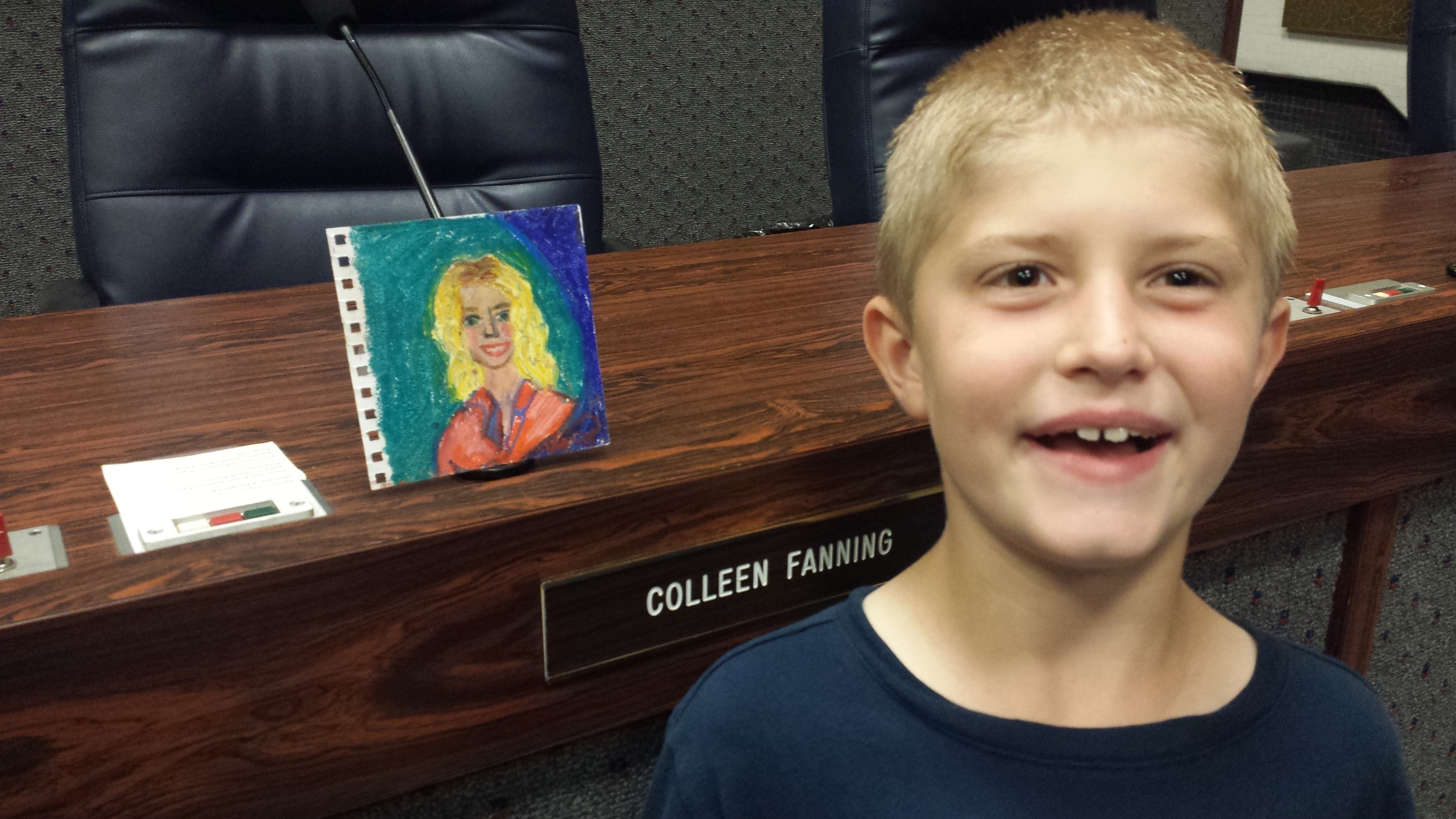 Carter, from School for Community Learning, considers his testimony.