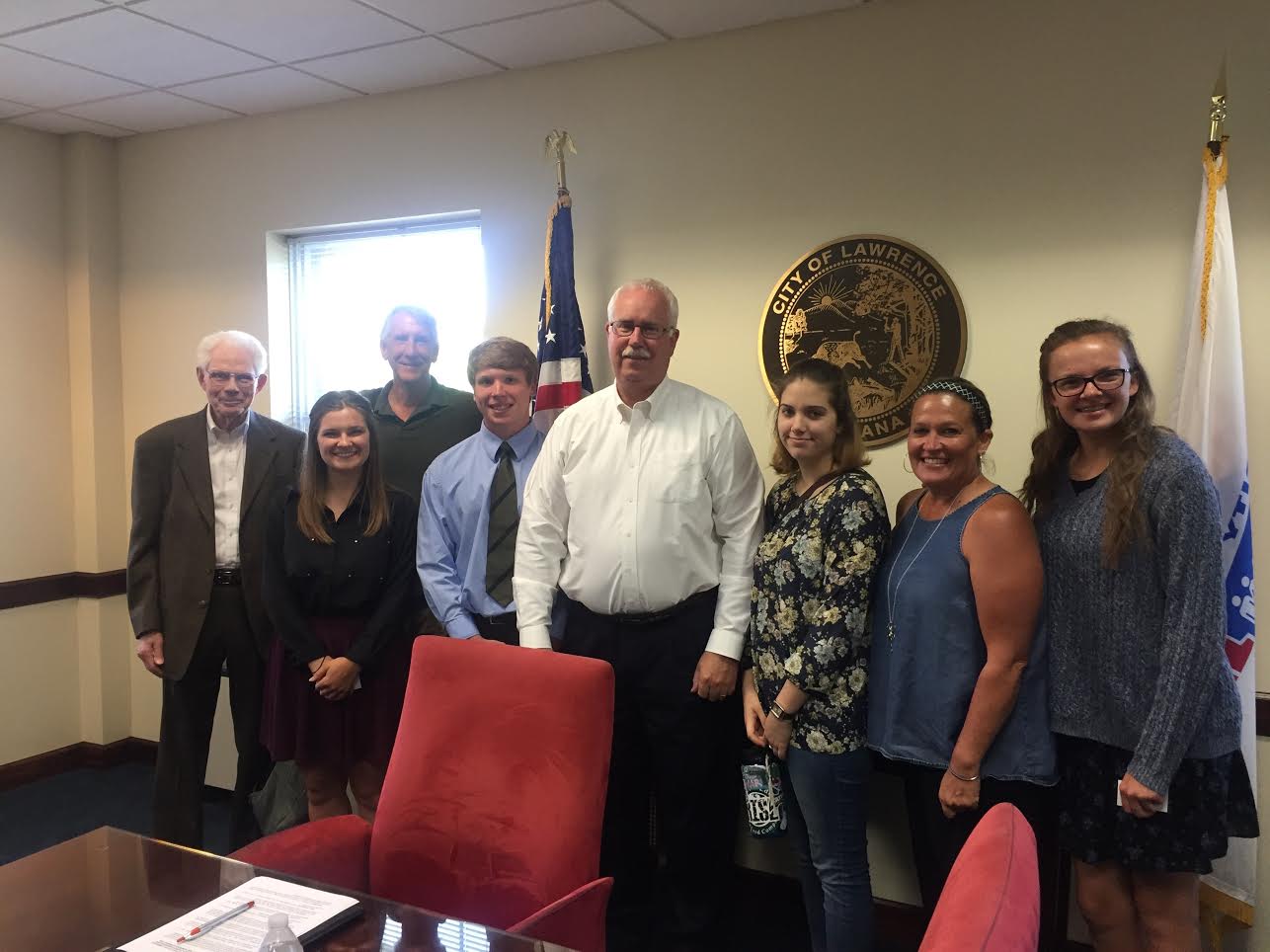 As part of our intergenerational approach, this photo was taken on June 5 in a meeting we had with Mayor Collier, center, white shirt. Mayor Collier was busy working on the Resolution and needed some input.