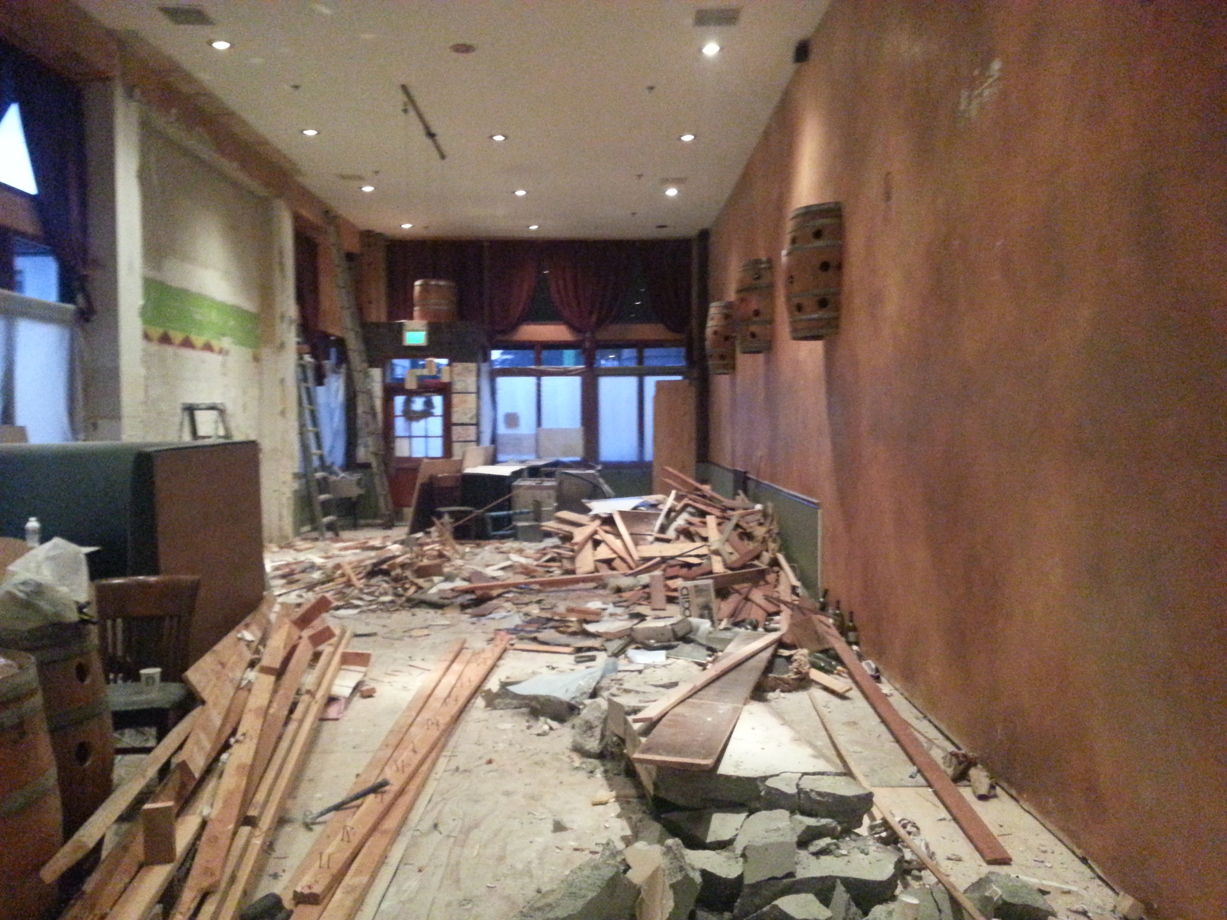 Demolishing to begin a new restaurant