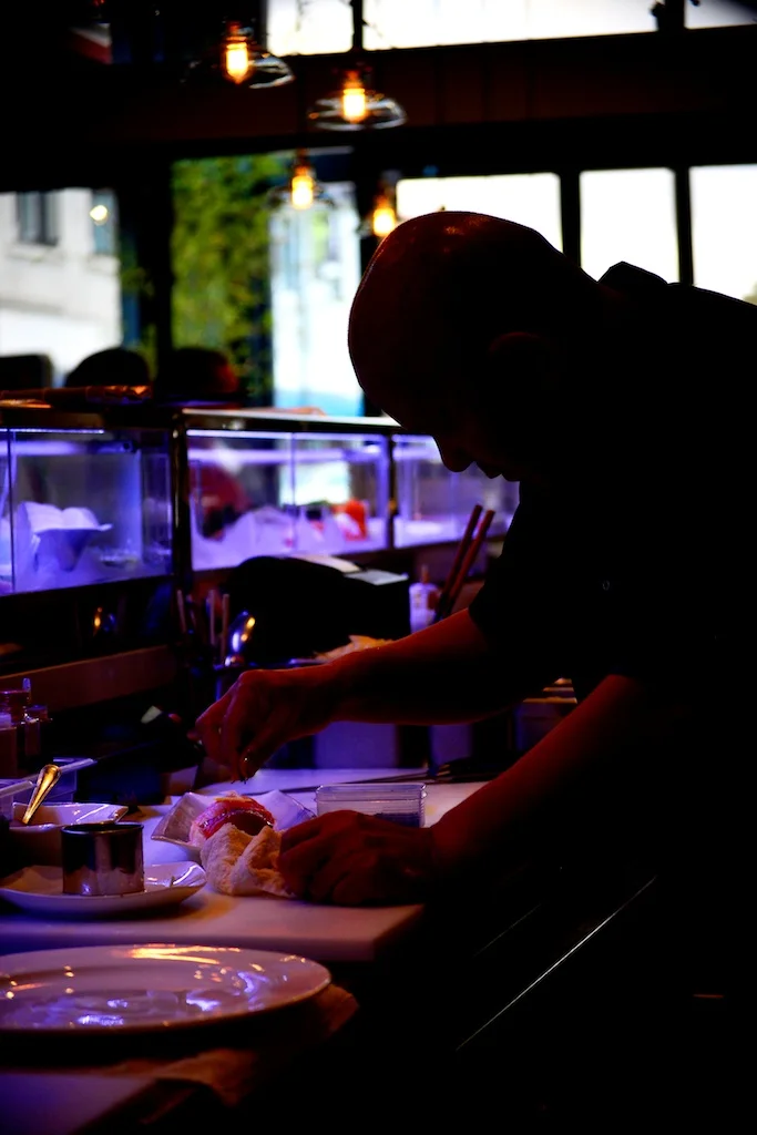 Head sushi chef, Kiku san
