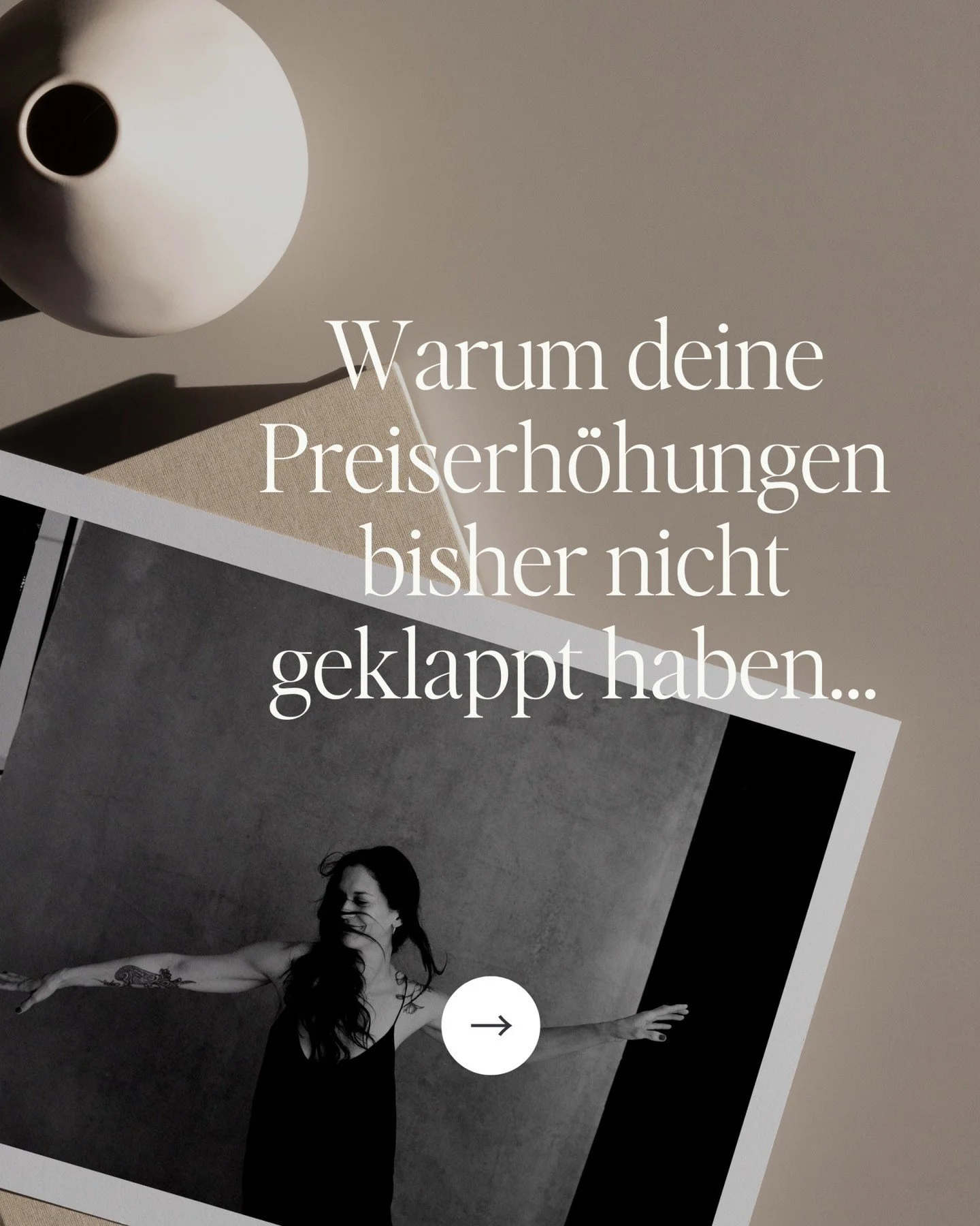 Hast du das Gef&uuml;hl, dass deine Shooting-Preise einfach nicht passen? 😕

Mach 2025 zum Jahr, in dem du endlich profitabel wirst! In meiner Masterclass &bdquo;3 Business-Shifts f&uuml;r 2025&ldquo; zeige ich dir, wie du Preise findest, die wirkli