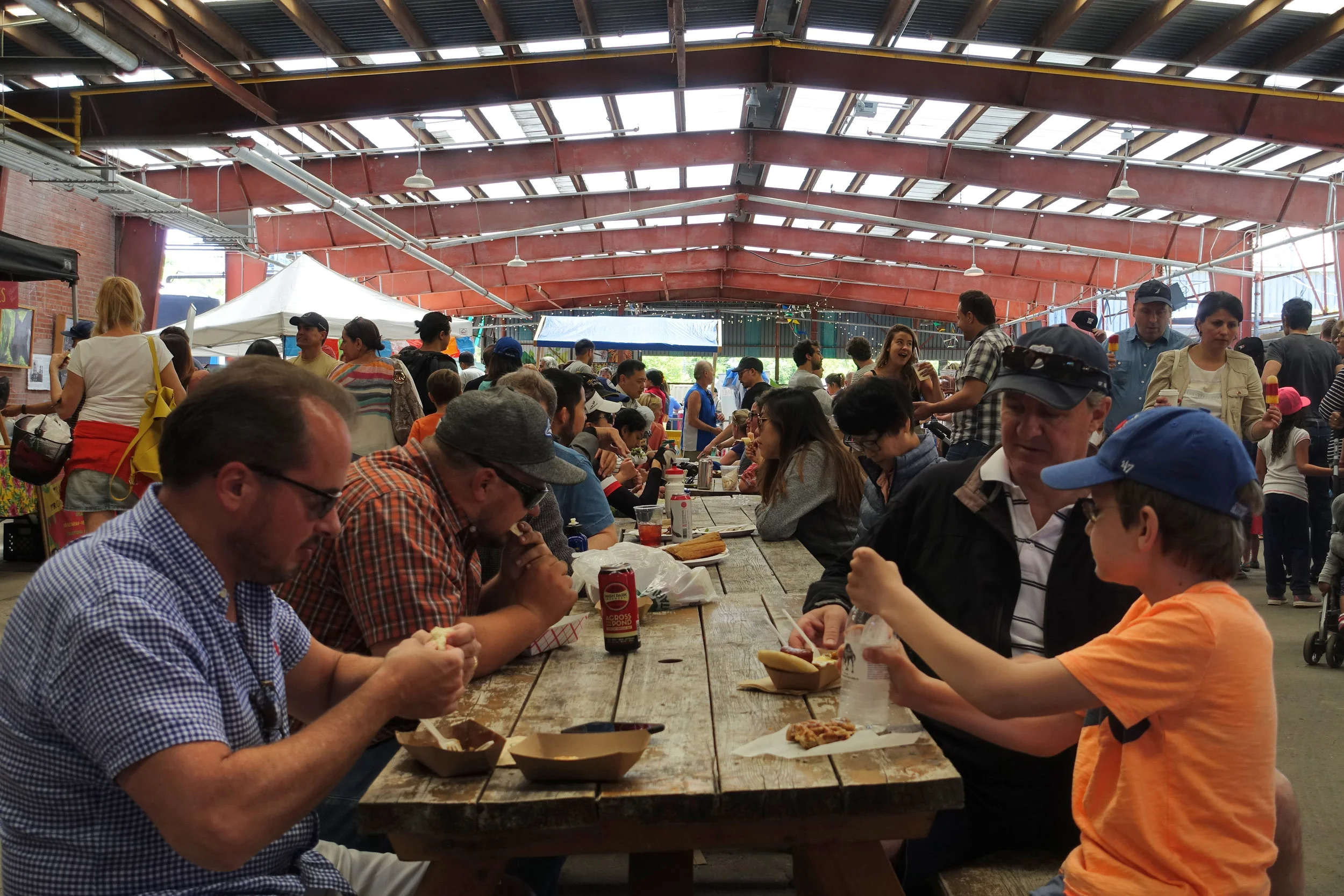 Pictured: a lot of food for eating at the Evergreen Brickworks.