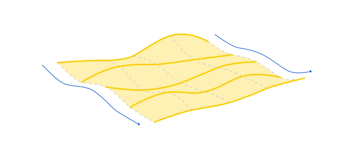 And finally the remaining lines are used as guide curves while the ones created earlier are all lofted together.