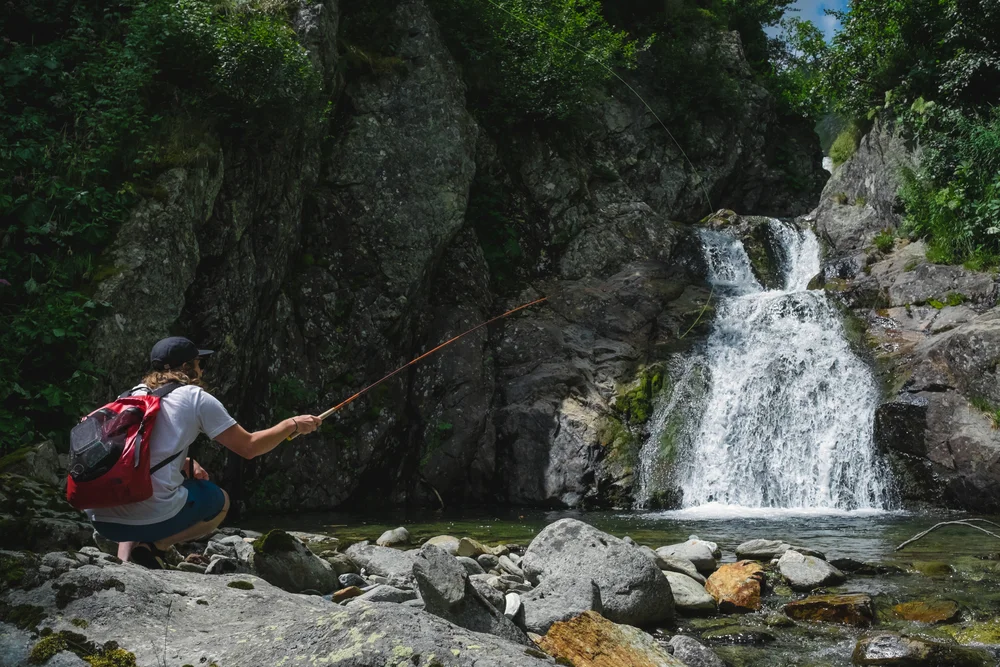 Lars Reber from Tenkara Rod Co. lost in the Swiss Alps.