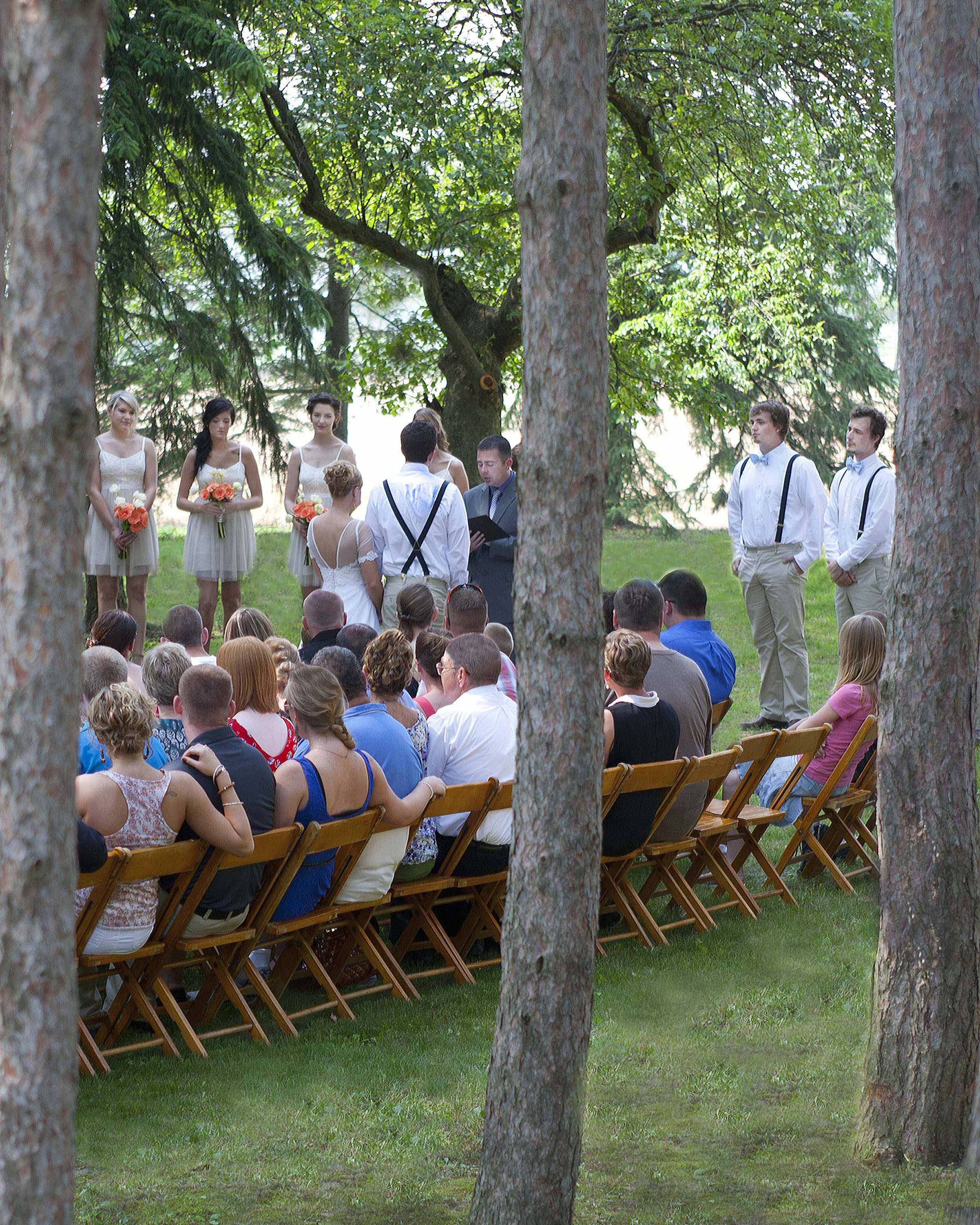 Wedding in one of the wooded areas