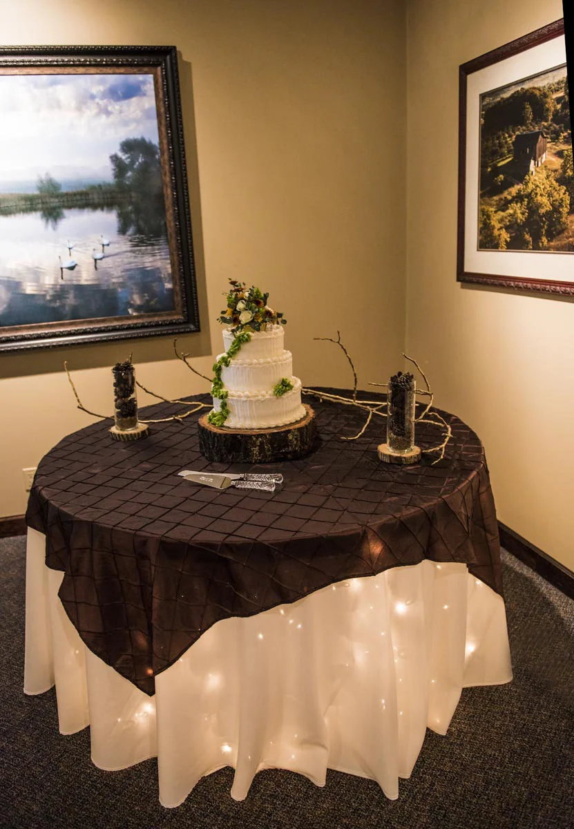 Cake Table at Jennifer and Gary's Wedding
