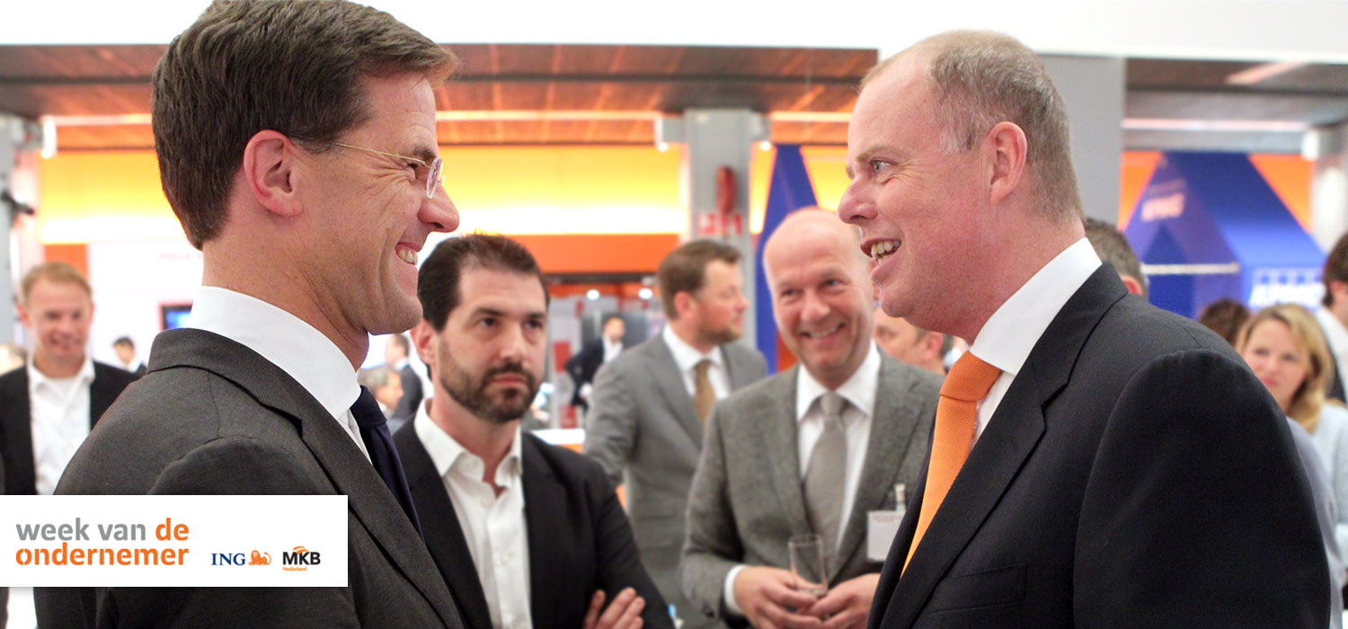 Dutch Prime Minister Mr Mark Rutte discussing StyleShoots with CEO Maurits Teunissen, April 10, 2014.