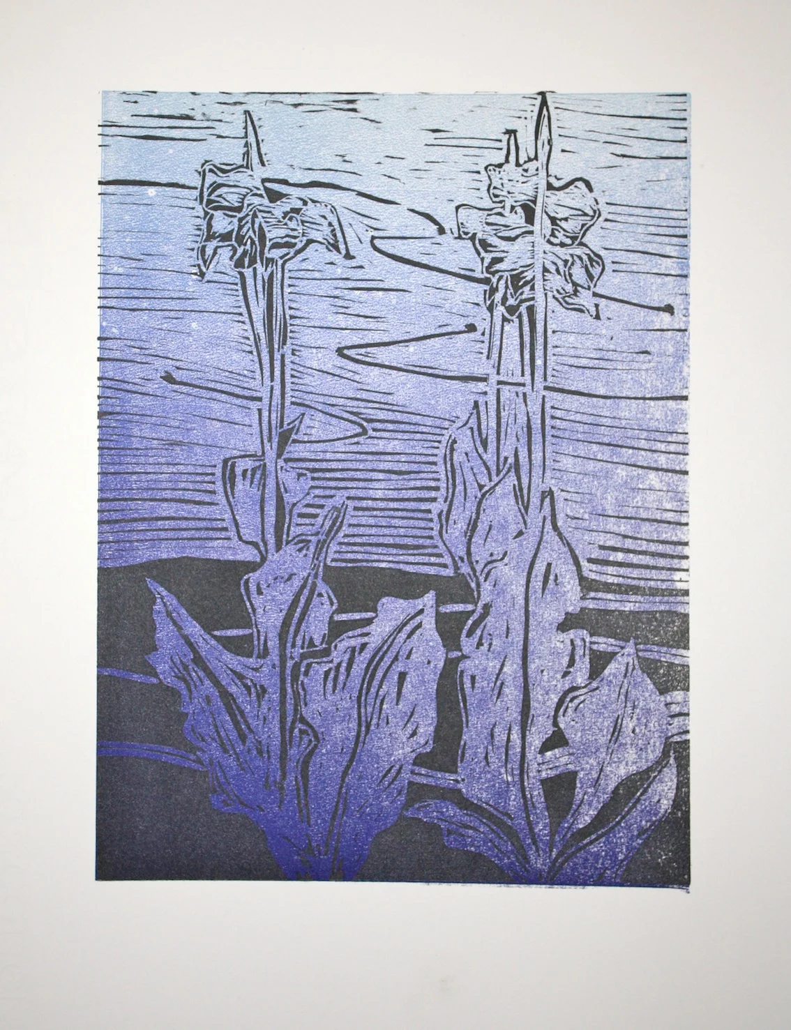 Fitzroy Gardens - Unique State Linocut (Artist Proof - Not For Sale)