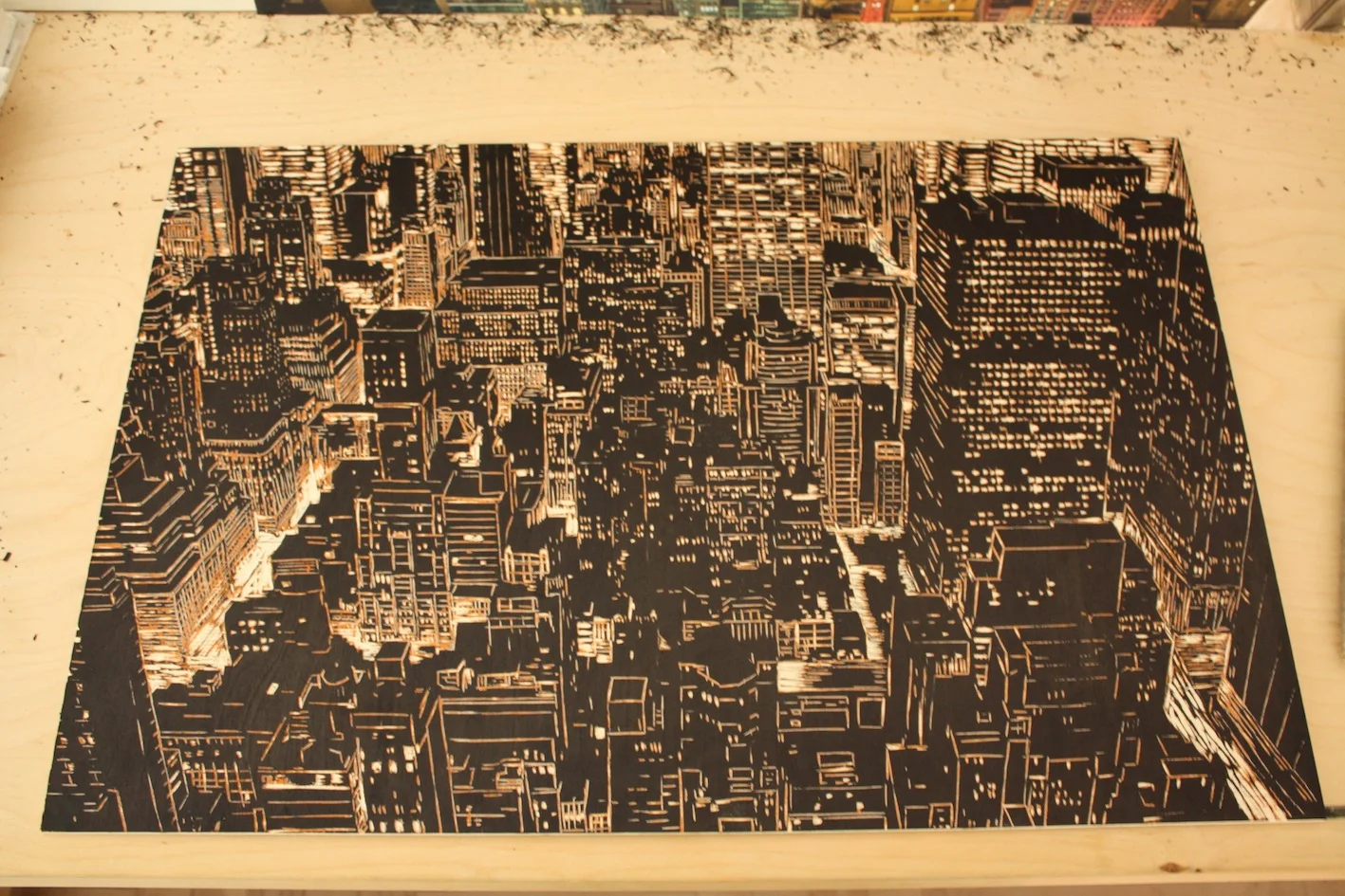 Original Woodblock in progress