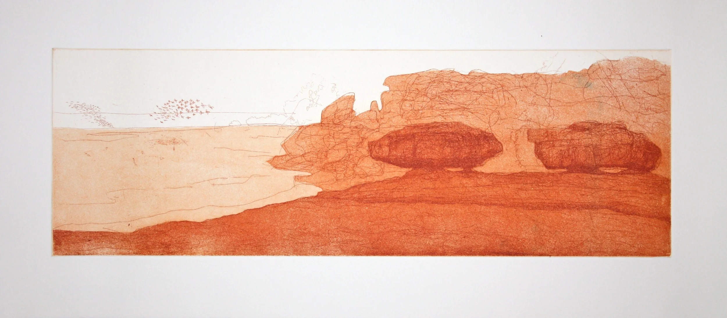 "The Sentinels" - Drypoint w/ Single Colour Aquatint Unique State