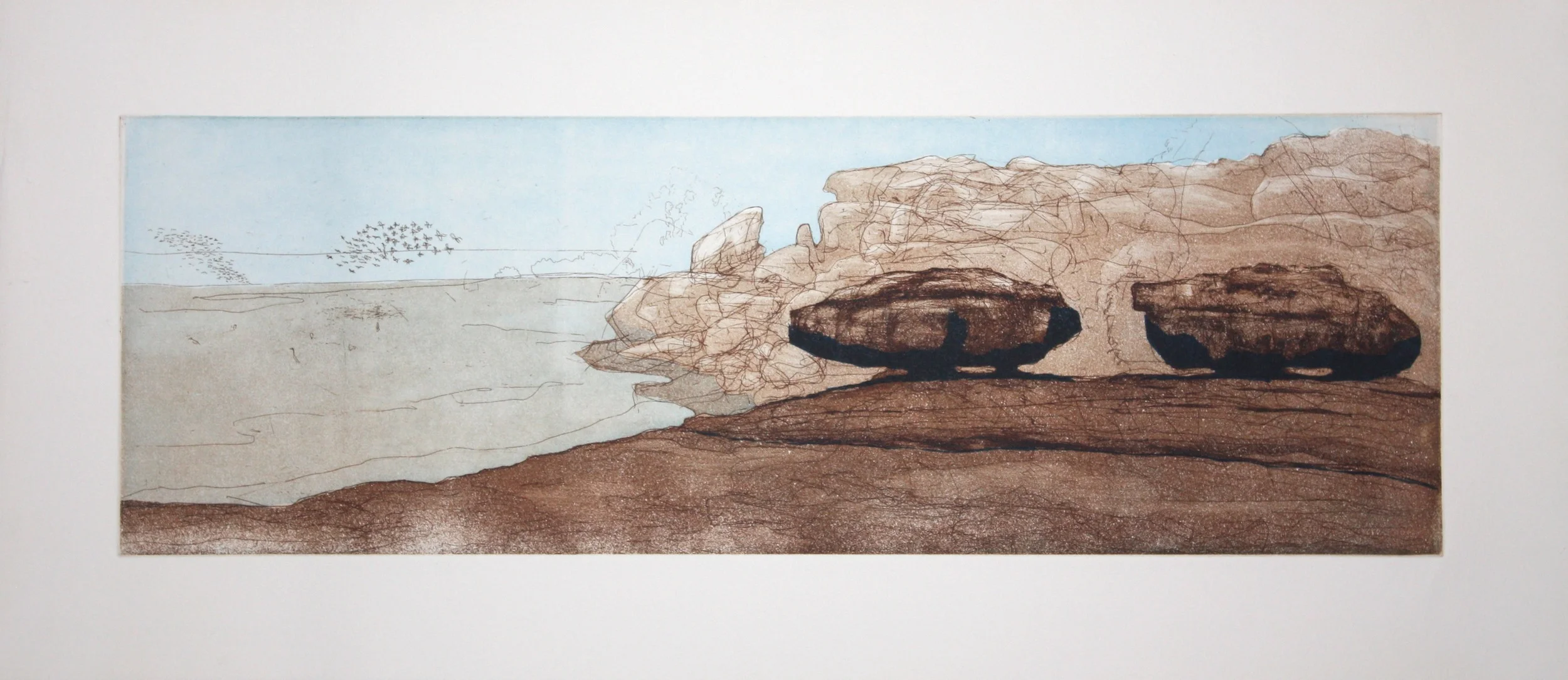 "The Sentinels" - Drypoint w/ Multi-Colour Aquatint Unique State