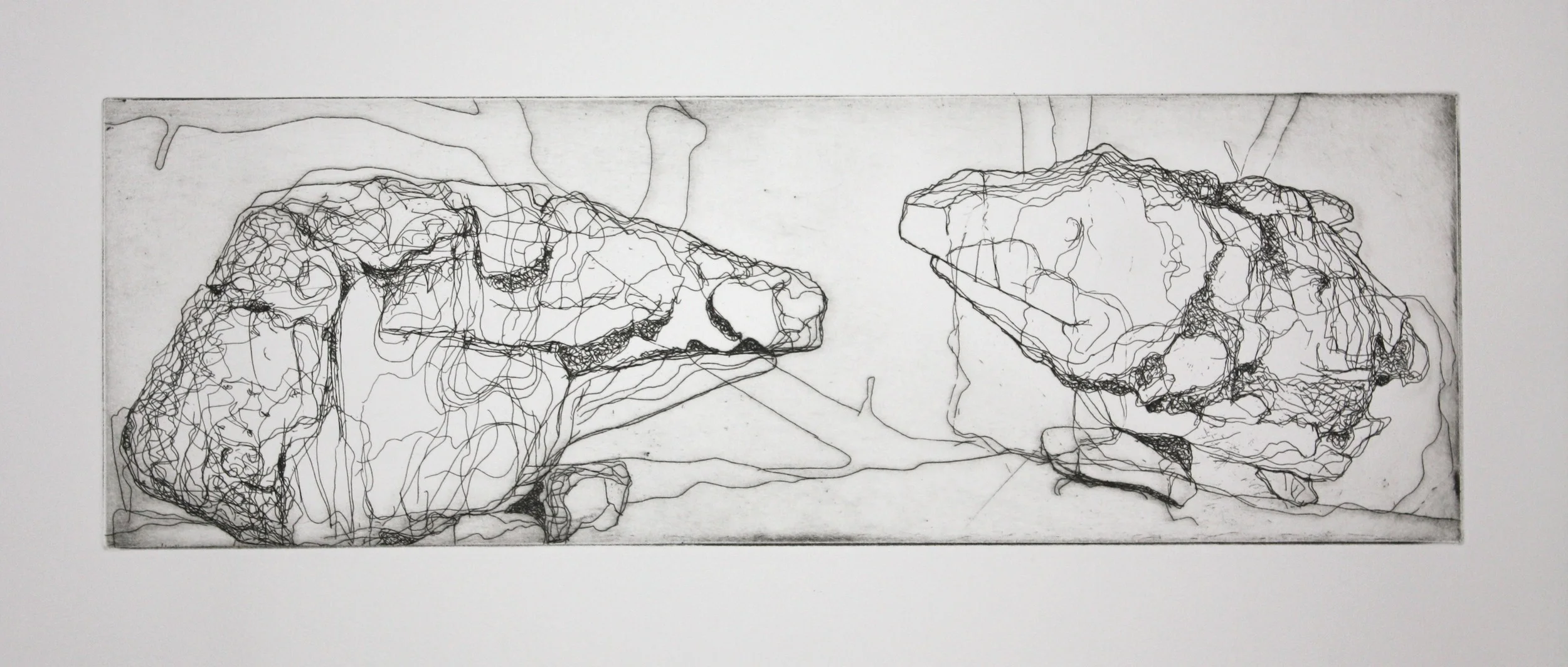 "The Sentinels" - Drypoint Unique State