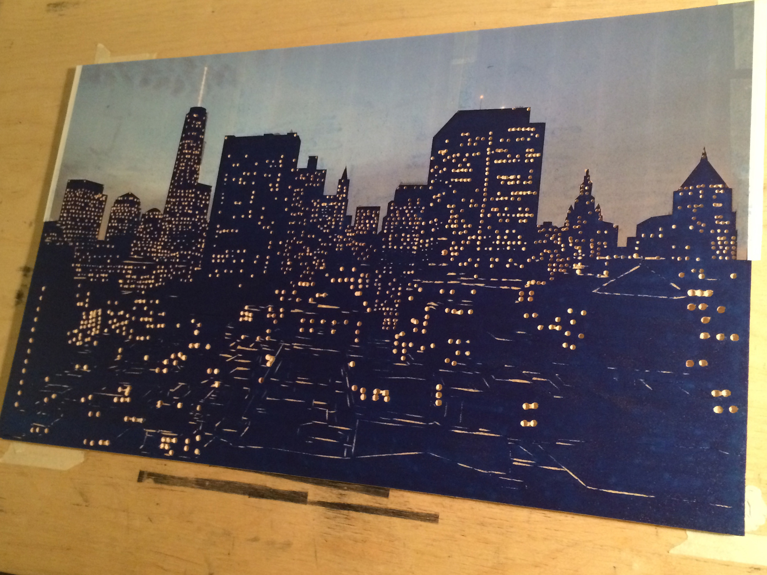 Woodblock Print Process in Artist's Studio