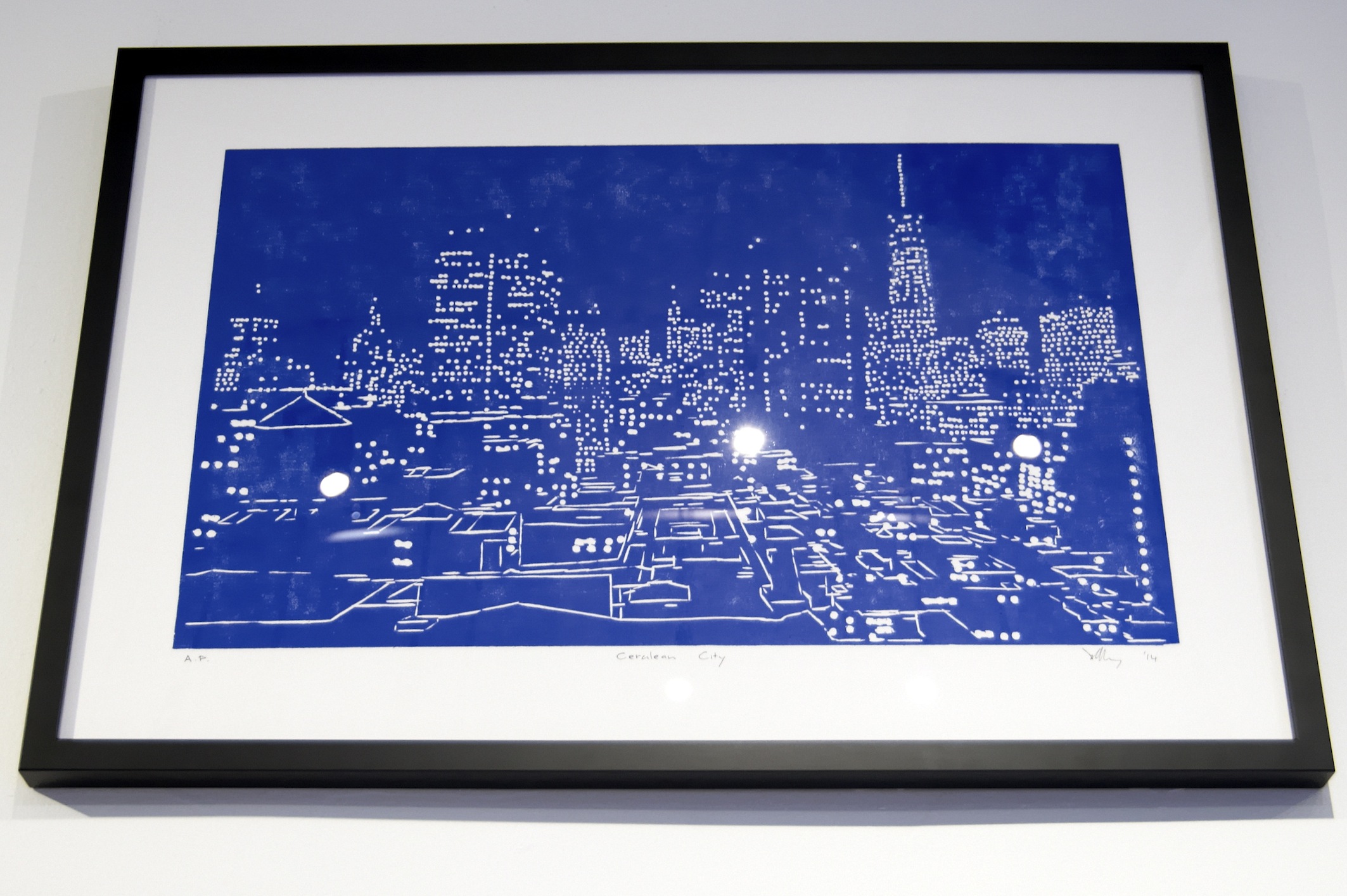 Framed Monoprint - Hanging in Exhibition