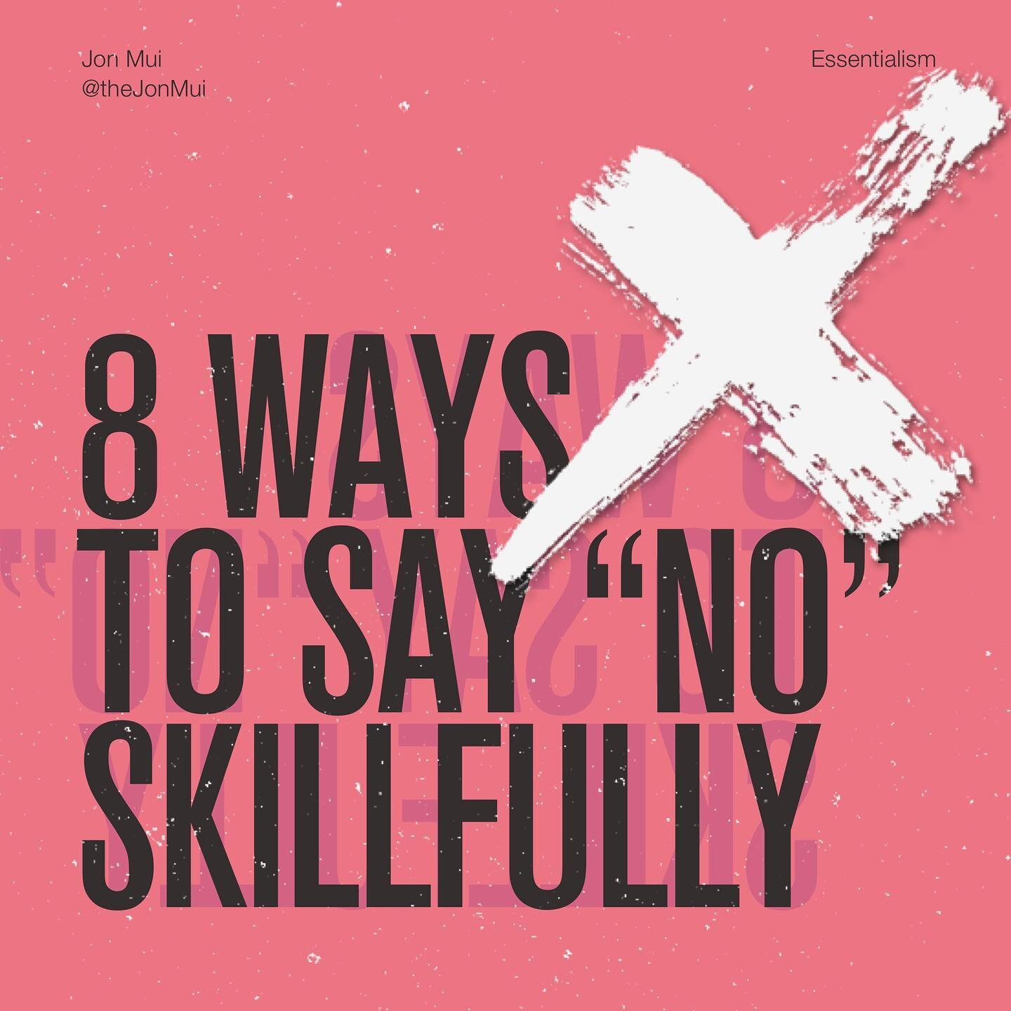 By far the most powerful productivity tool ⁣
⁣
we possess is our ability to say &quot;no&quot; to others.⁣
⁣
To do it with grace and poise is another story.⁣
⁣
As Greg McKeown points out, here is a skill ⁣
⁣
we can all get a lifetime of benefit from 