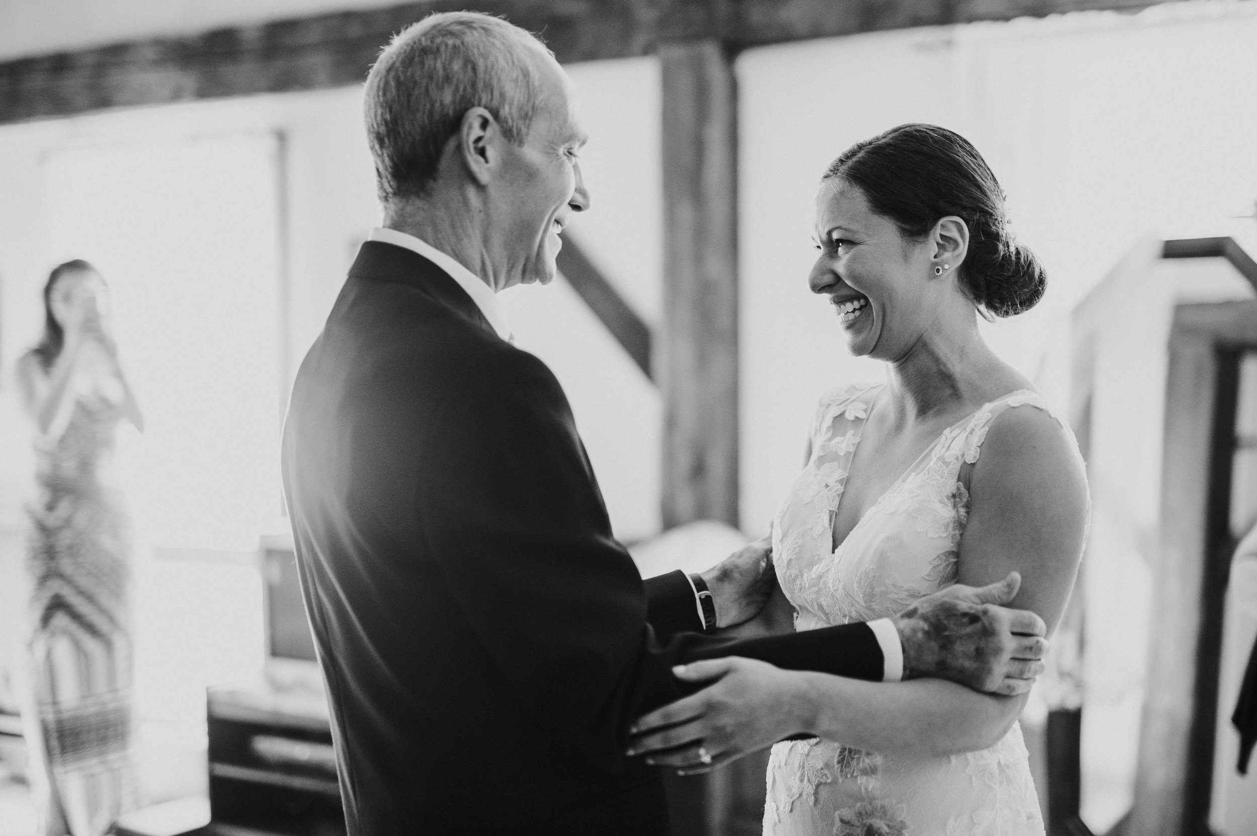 Father of The Bride First Look at Mountain Meadows Lodge Wedding