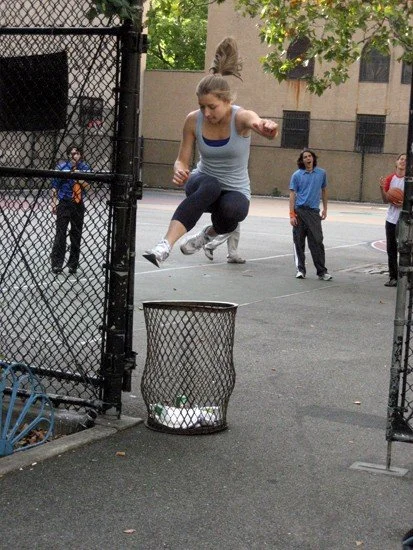 Nikkie Zanevsky testing her jump