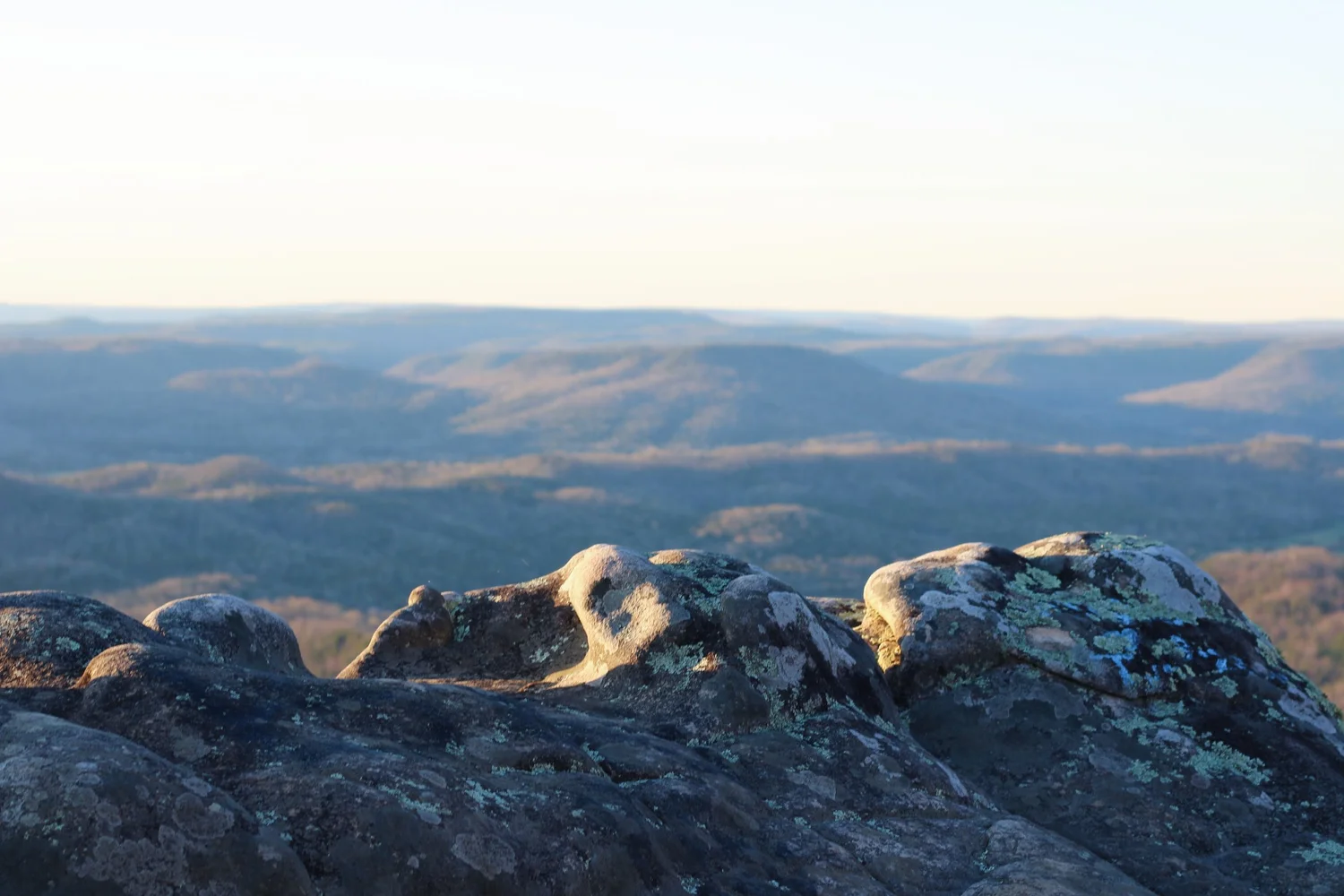 Rock outcrop overlooking the ridges near Chattanooga