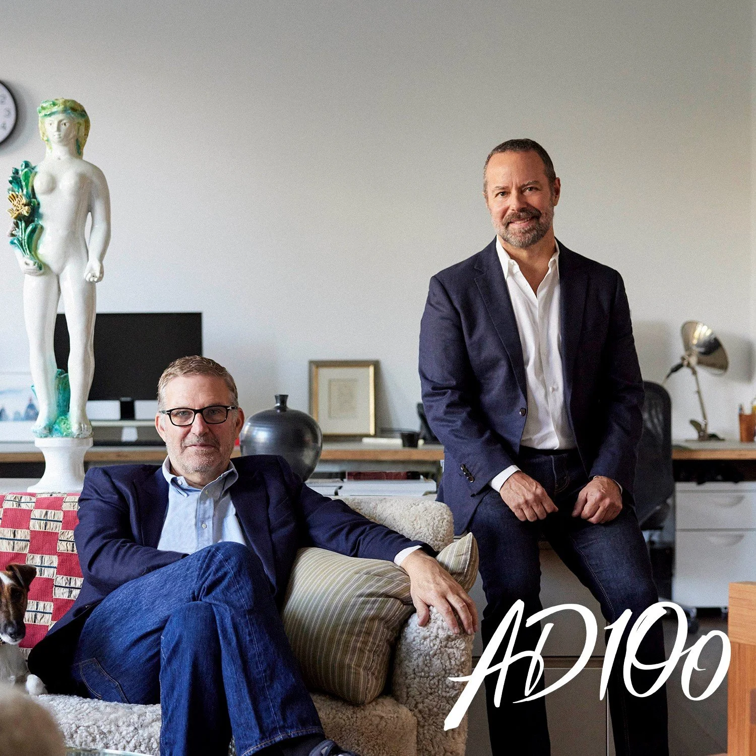  Daniel Sachs and Kevin Lindores in their Brooklyn office. Photo: Jonathan Hokklo      Design firms boasting client lists chockablock with high-profile tastemakers seem to possess a specific superpower that allows them to assert a refined, clearly ar