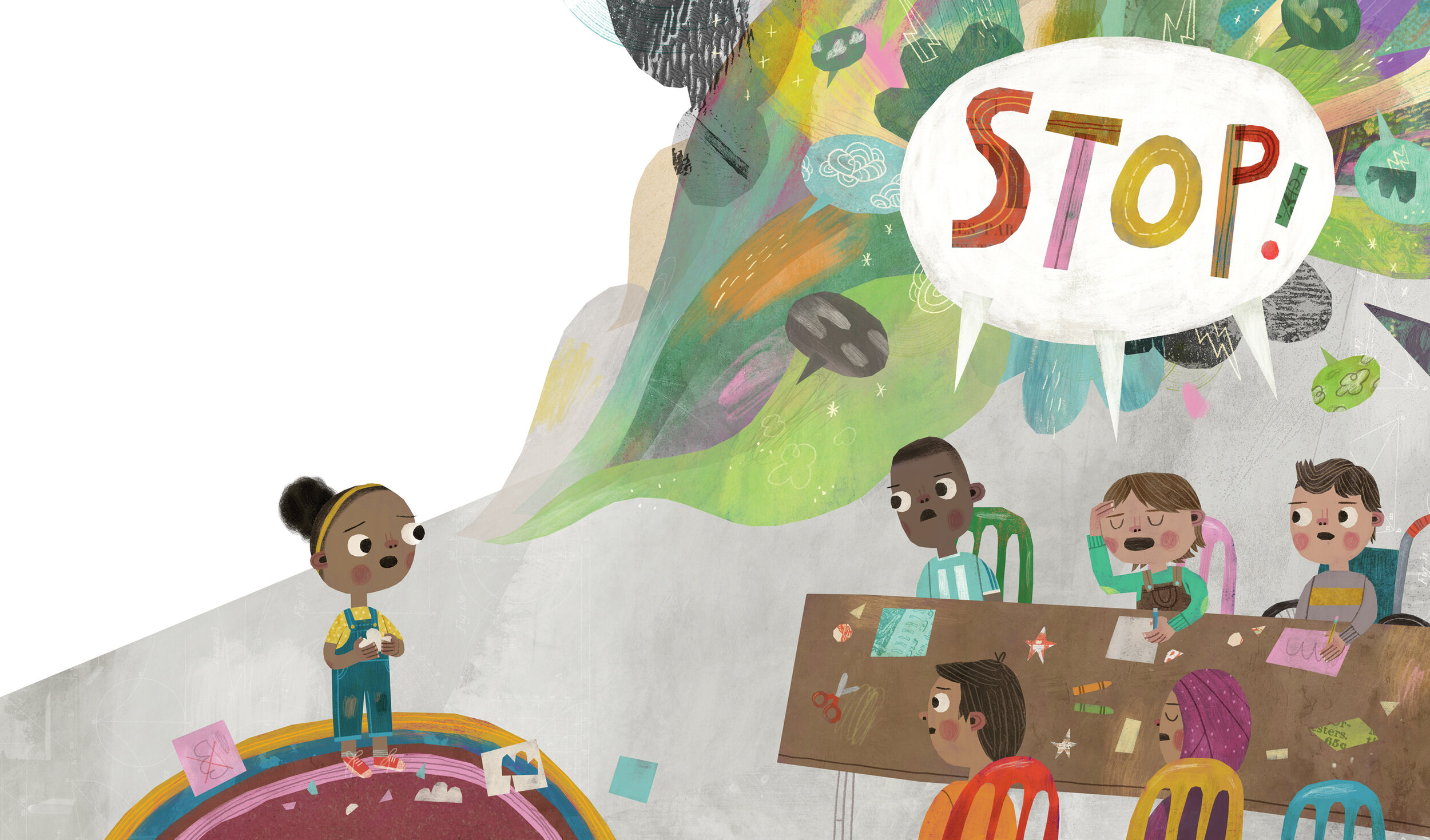 Spread from "The Girl with Big, Big Questions"
