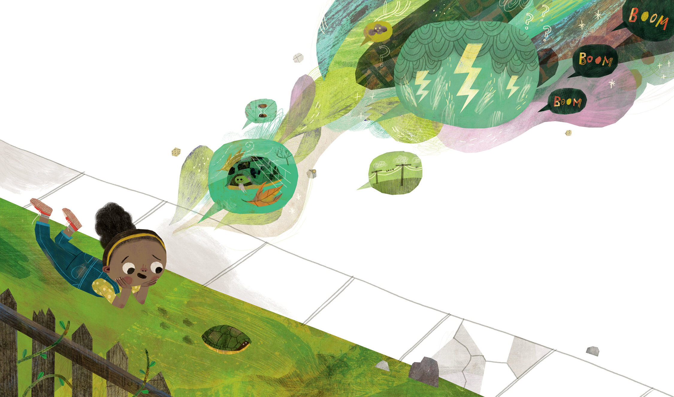Spread from "The Girl with Big, Big Questions"