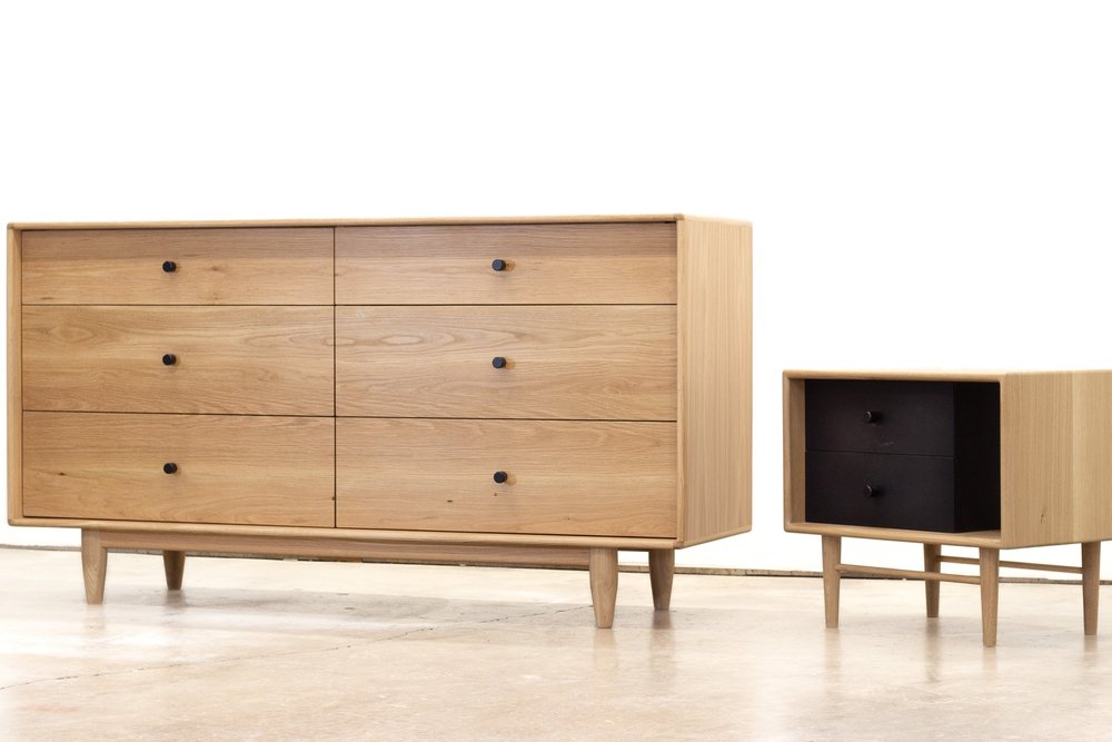 White Oak 6 Drawer Dresser 66" Long | Custom Fine Hardwood Furniture