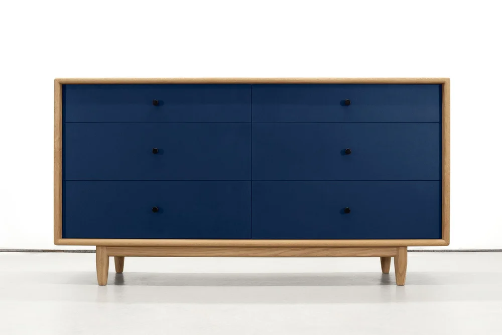 blue horizontal dresser Madison Large 4-Drawer, Navy Blue Lacquer | Madison Collection | Villa