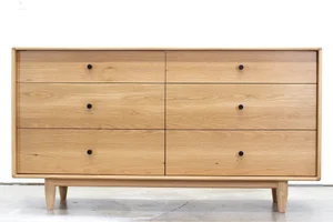 White Oak 6 Drawer Dresser 66" Long | Custom Fine Hardwood Furniture