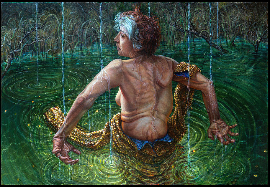 Riva Lehrer, "66 Degrees," 2016. Acrylic on wood panel, 24 x 36 inches
