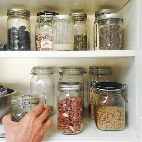 A peek inside my small pantry.
