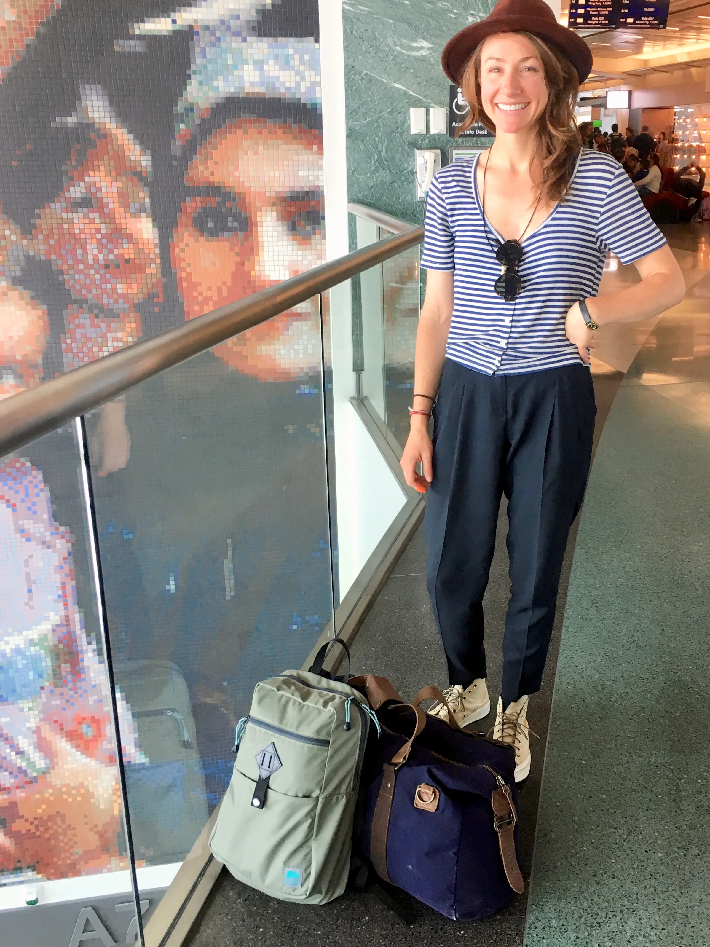 Proud mom moment, making a stranger take a photo of me and my babies, I mean luggage.