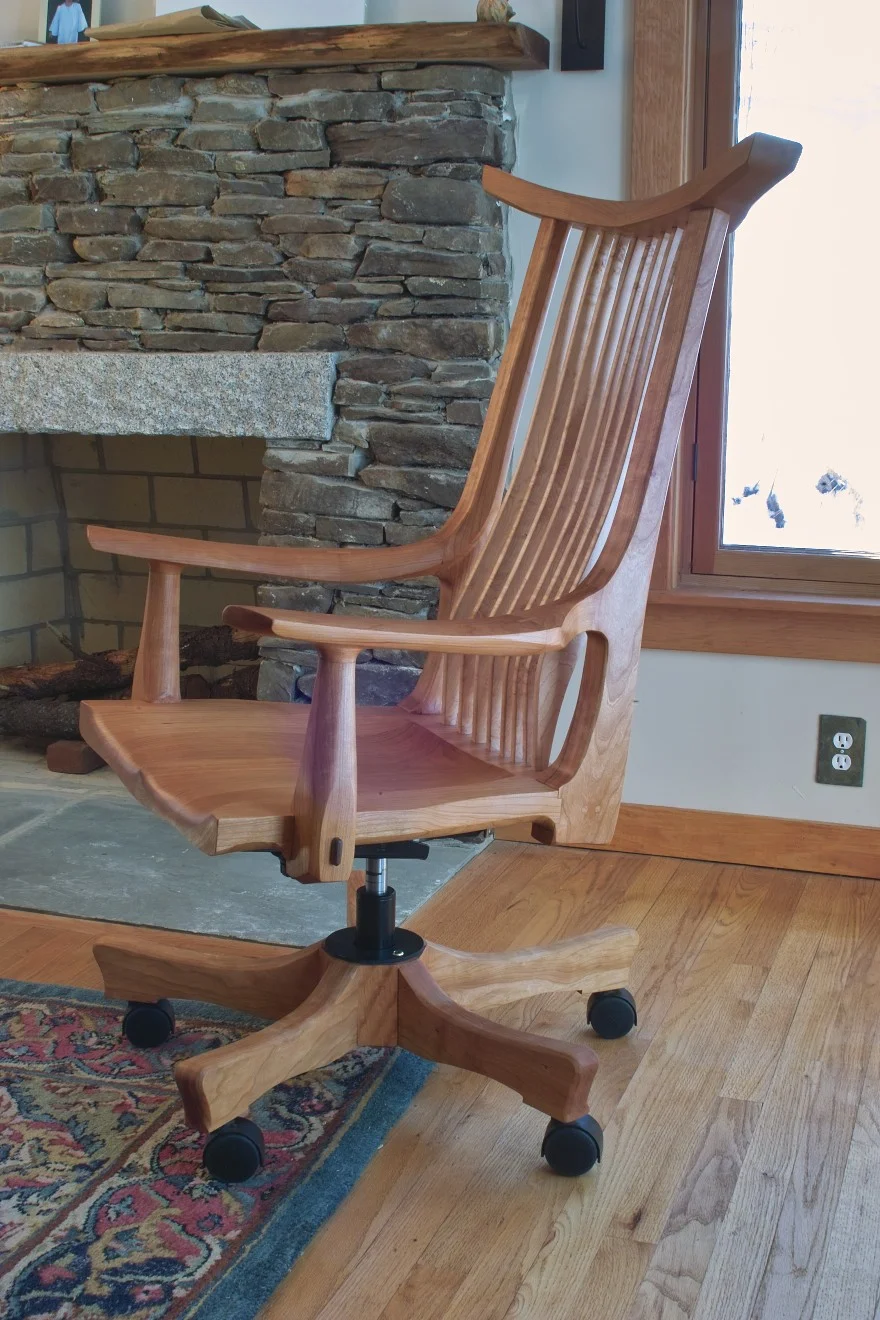Tapered arm swivel in cherry